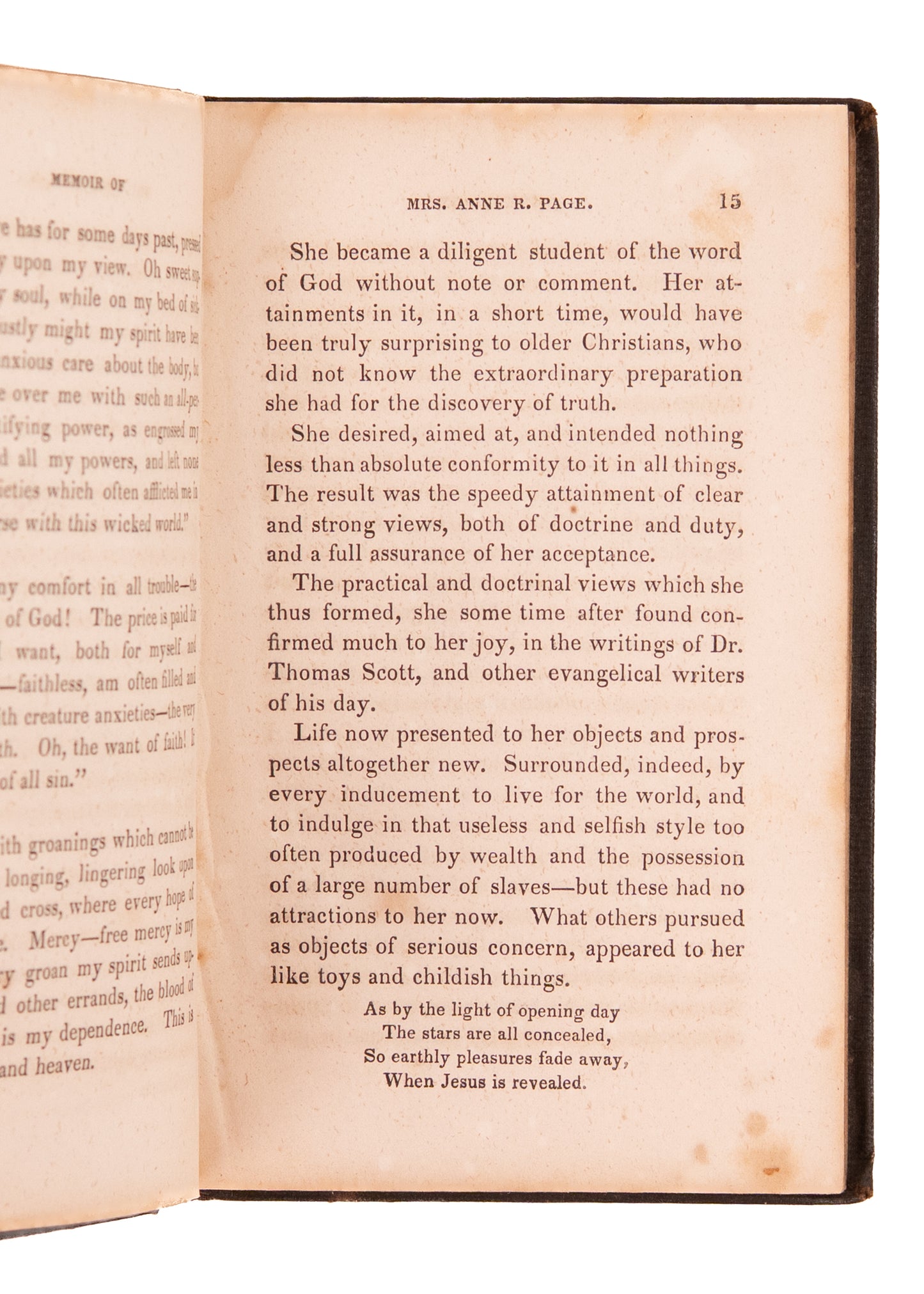 1844 EARLY FEMALE ABOLITIONIST. Memoir of Anne R. Page, Plantation Owner of Virginia.