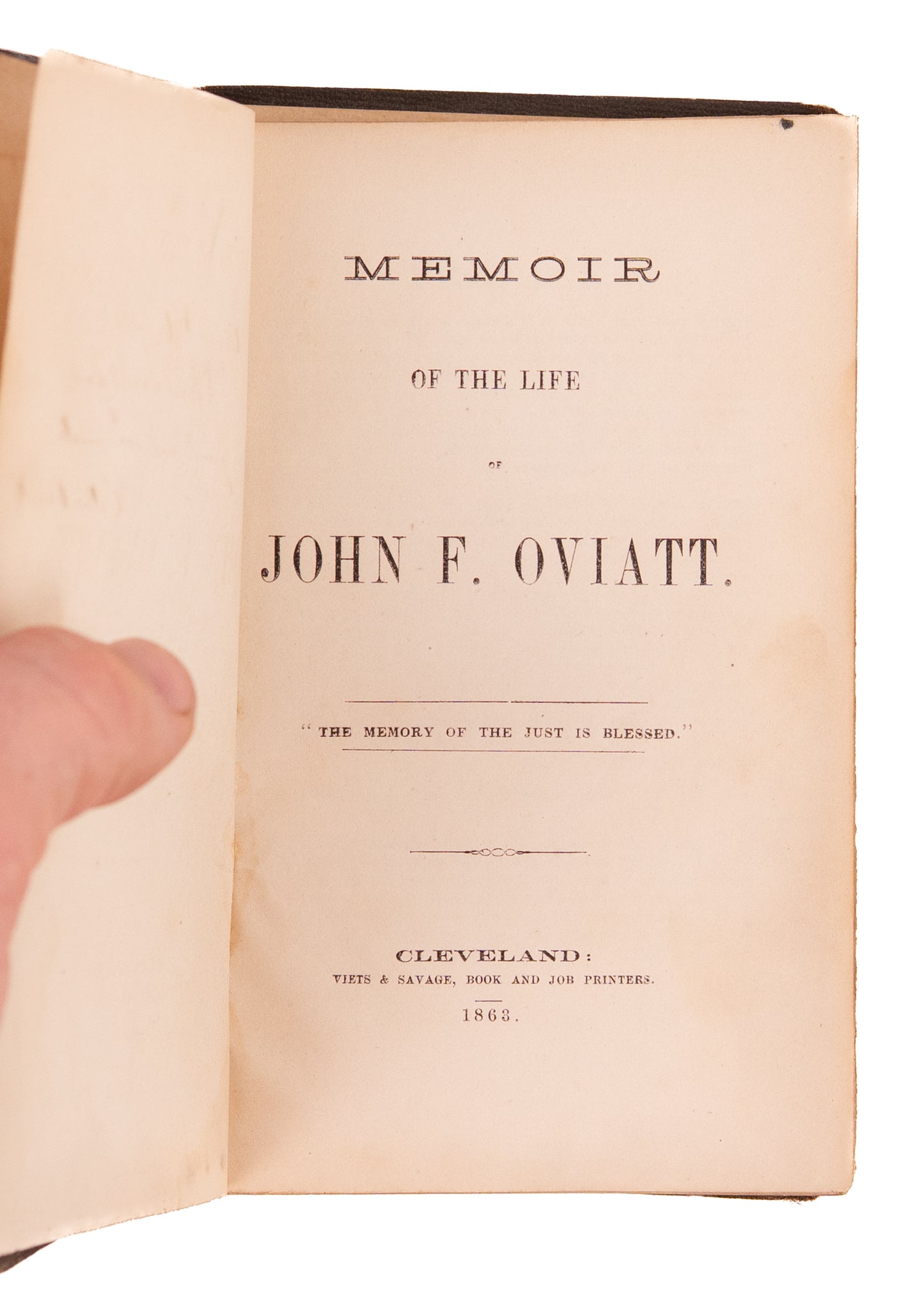 1863 OHIO CIVIL WAR. Rare Memoir of John and Charles Oviatt. Ohio Boys Dead in Kentucky.