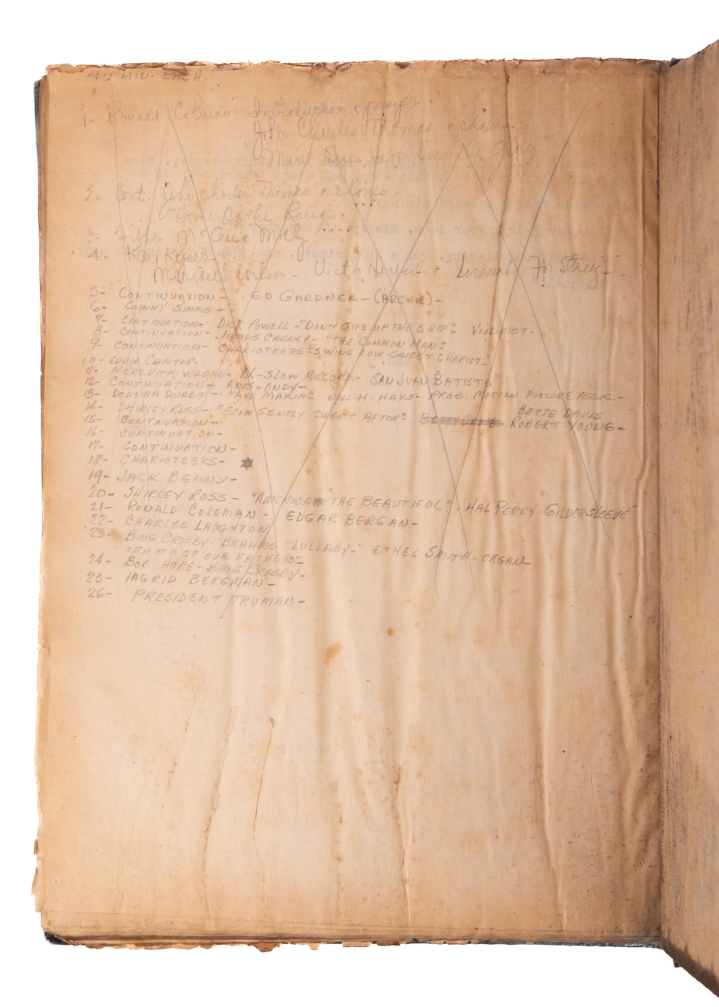 c.1943 HAP CARPENTER. Unpublished World War II Novel "Beggars Would Ride." Bing Crosby &c.