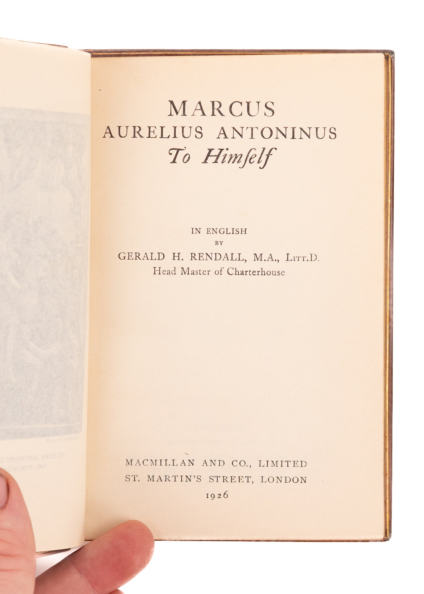 1926 MARCUS AURELIUS. A Stoic's Notes to Himself in Fine Riviere Binding.