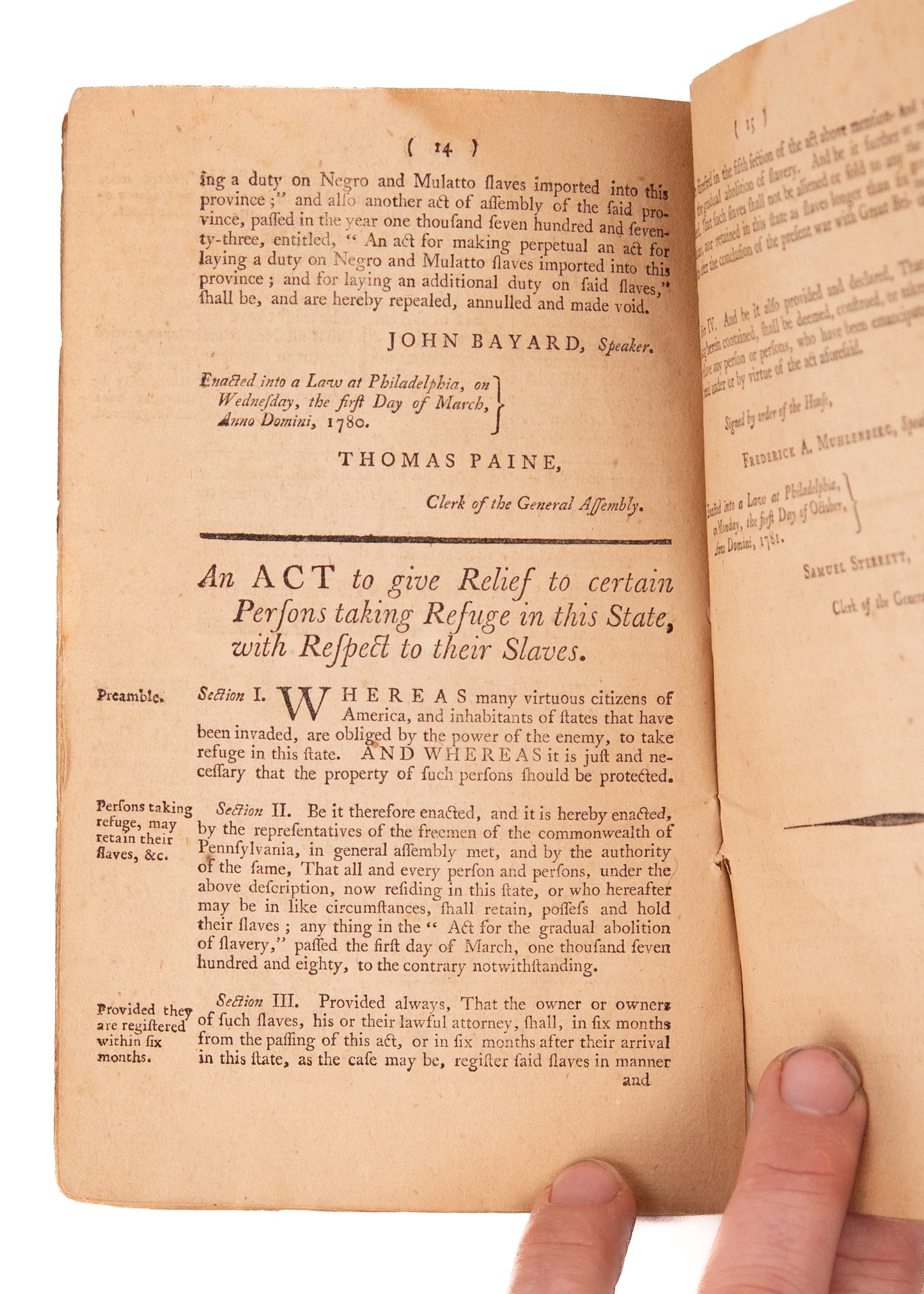 1787 BENJAMIN FRANKLIN & SLAVERY. Constitution of Oldest Abolitionist Society in America w/ Franklin as President.