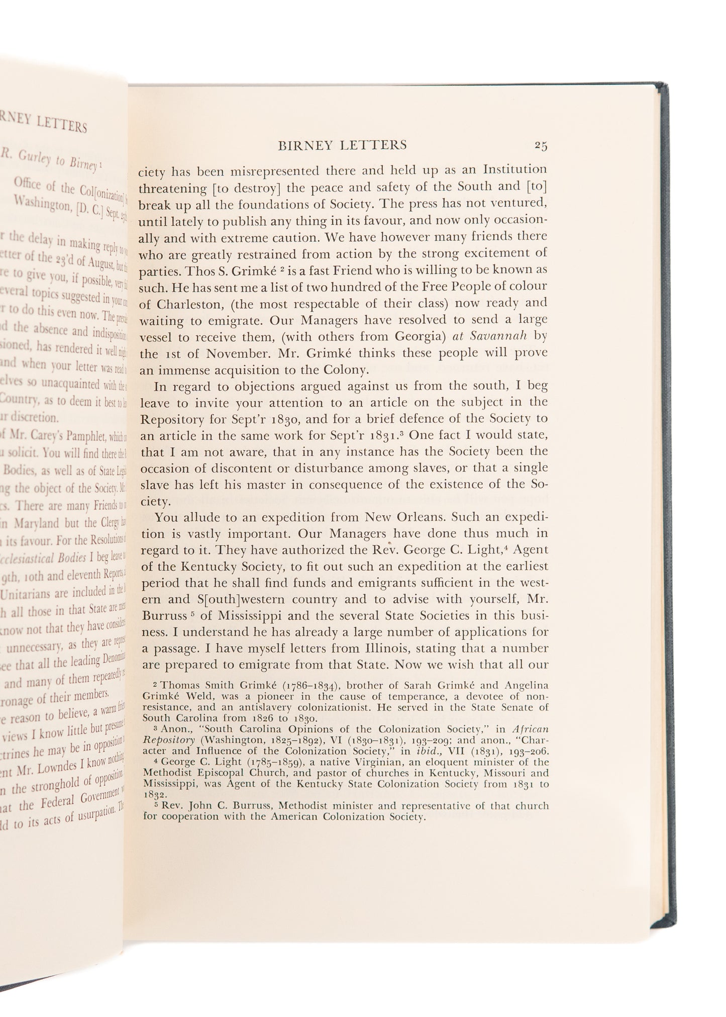 1938 PLANTATION OWNER TO ABOLITIONIST. Letters of James Gillespie Briney 1831-1857.