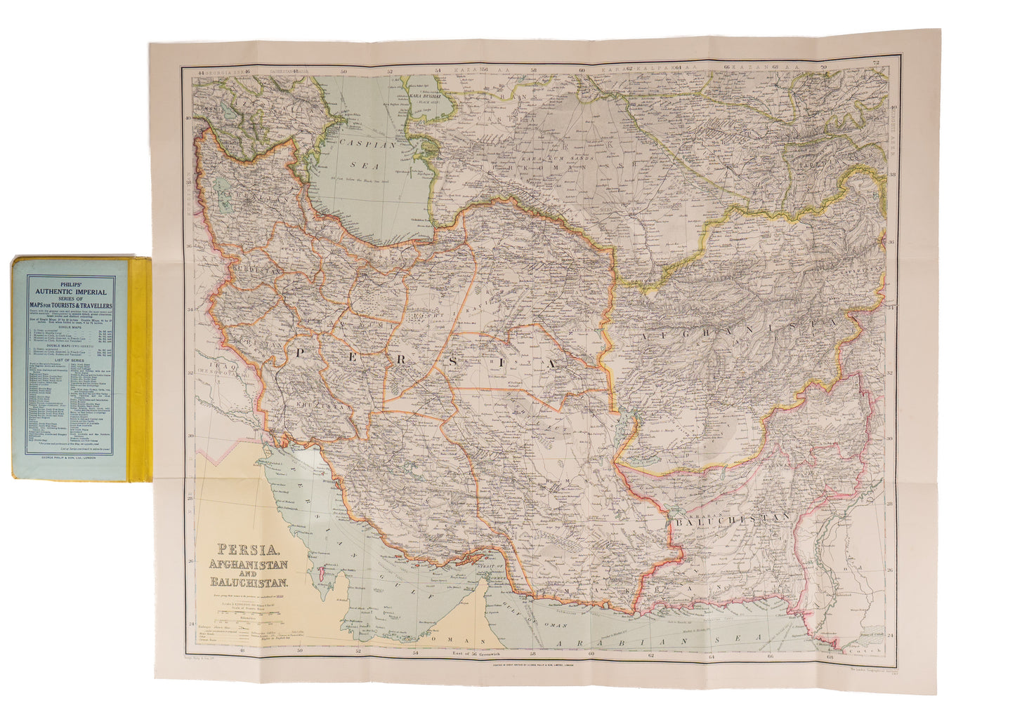 1920 AFGHANISTAN MAP. Philips Imperial Maps: Persia, Afghanistan and Baluchistan. Fine Copy.