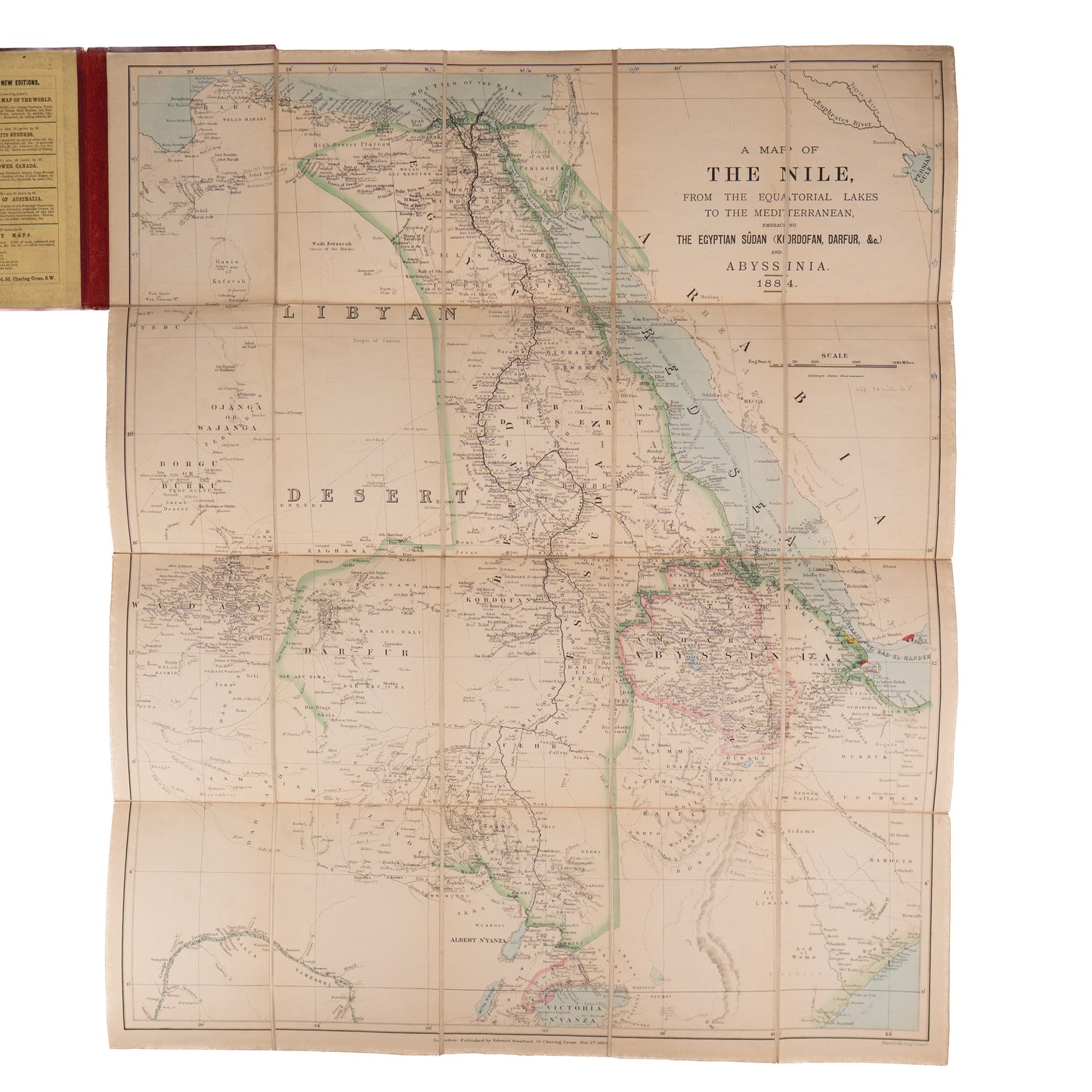 1884 EGYPT, SUDAN, &c. Superb Victorian Map of the Nile Region - North Africa & Middle East.
