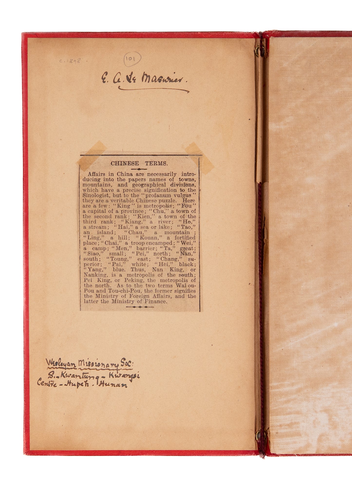 1895 CHINA INLAND MISSION. Important Late 19th Century Missionary-Used Map of China.