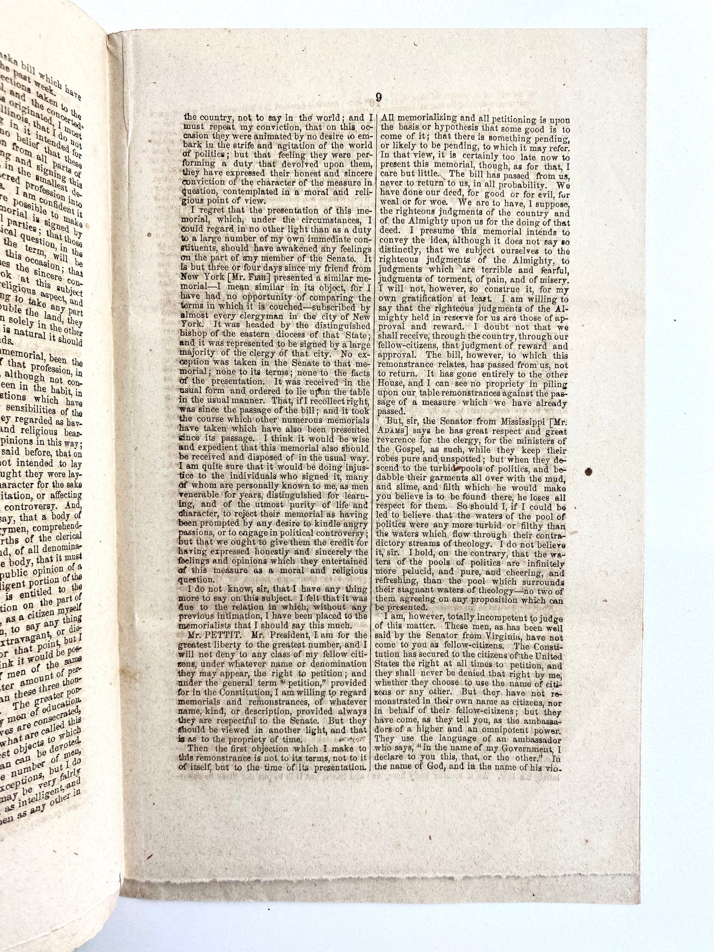 1854 3,000 CLERGY RESIST SLAVERY EXPANSION. Rare Clergy Petition against Catastrophic "Nebraska Bill."