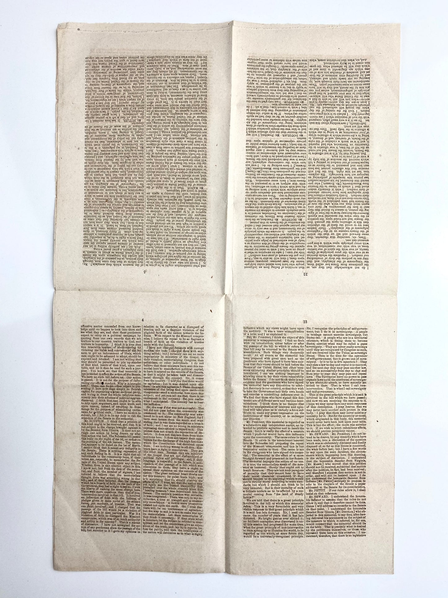 1854 3,000 CLERGY RESIST SLAVERY EXPANSION. Rare Clergy Petition against Catastrophic "Nebraska Bill."