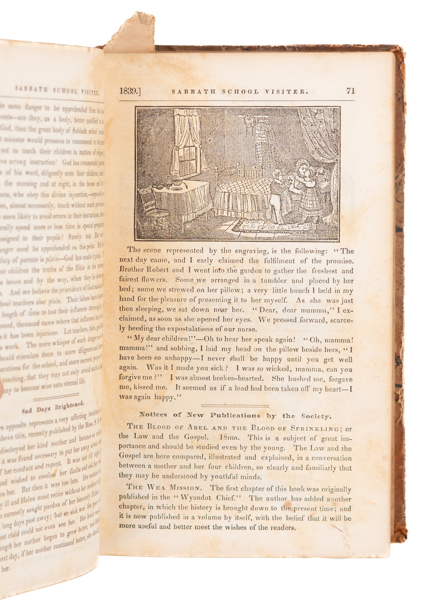 1839/1840 ASA BULLARD. Sabbath School Visitor by Emily Dickinson's Uncle.