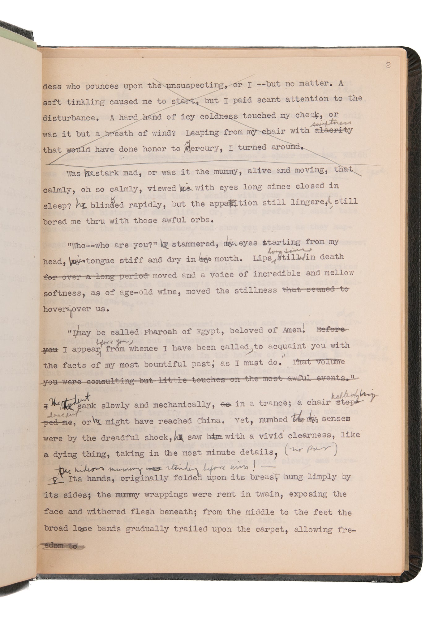 1935 H. P. LOVECRAFT | RAYMOND CHANDLER | WEIRD TALES. Original Unpublished "Cursed Mummy" Manuscript.
