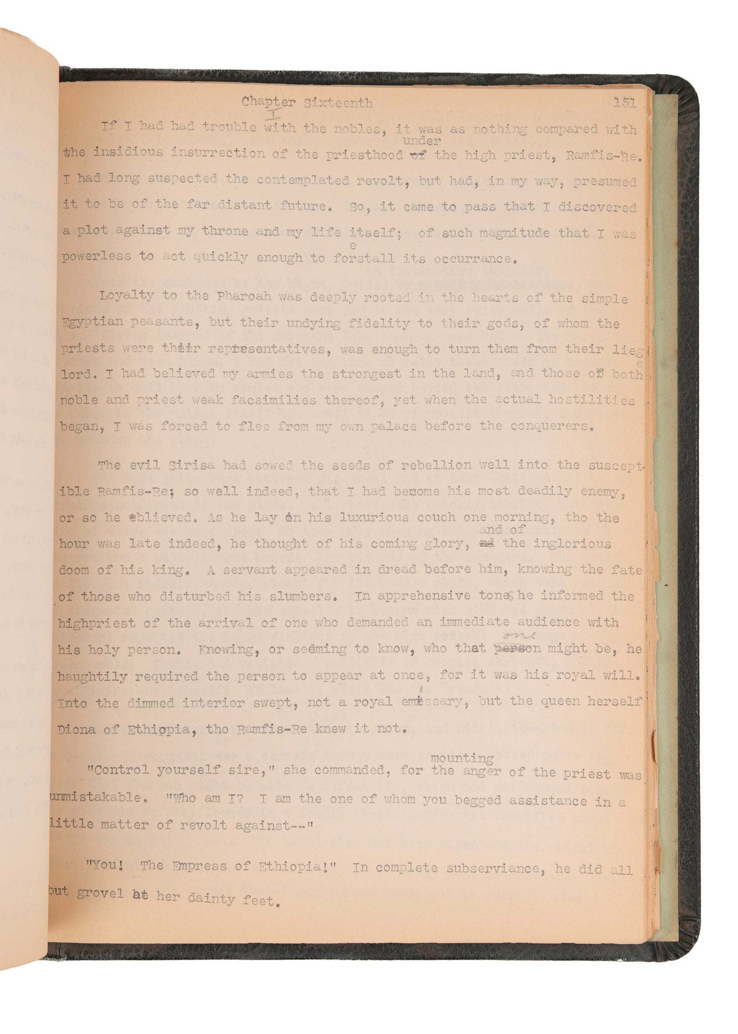 1935 H. P. LOVECRAFT | RAYMOND CHANDLER | WEIRD TALES. Original Unpublished "Cursed Mummy" Manuscript.