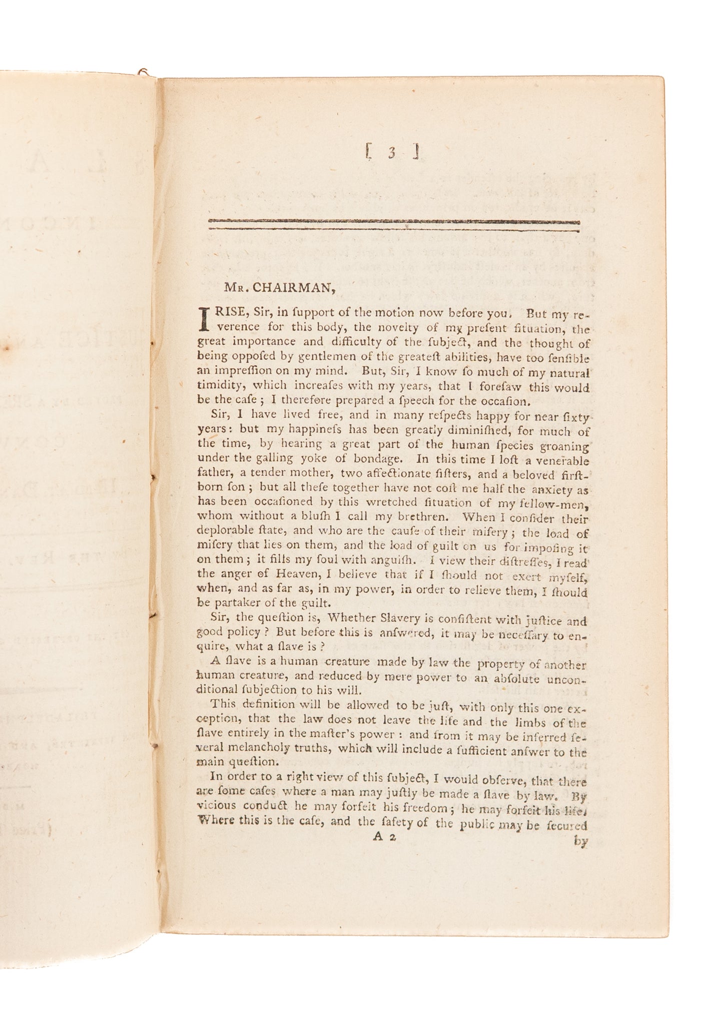 1793 KENTUCKY SLAVERY. Rare Sermon Reproving Birth of Slavery at Kentucky's Statehood.