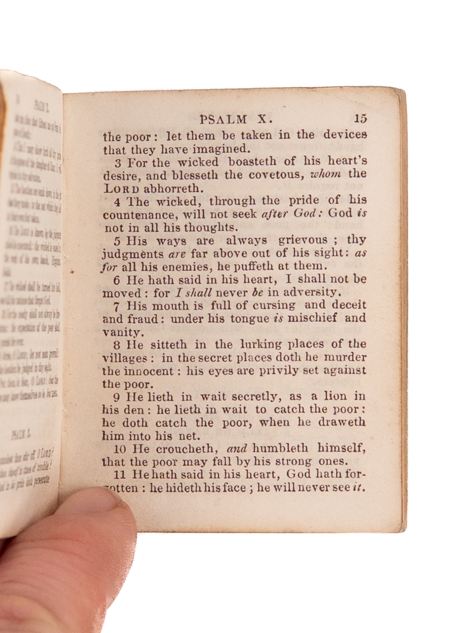 1831 MINIATURE PSALMS. Fine Religious Tract Society Miniature in Bespoke Leather Sleeve.