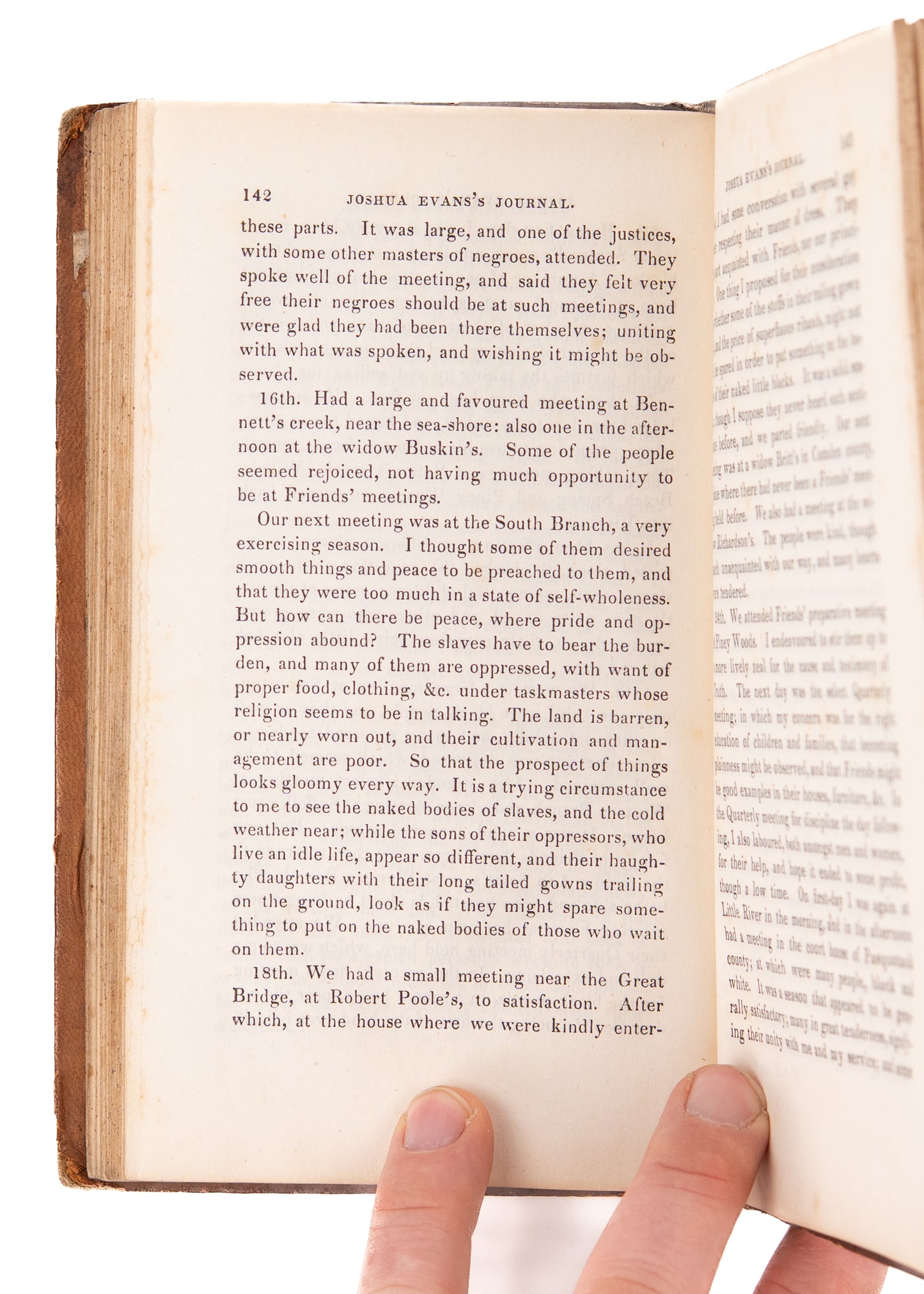 1837 18th CENTURY ABOLITIONIST. Memoir of Early Quaker Abolitionist's Travels in South Carolina, Georgia, &c.