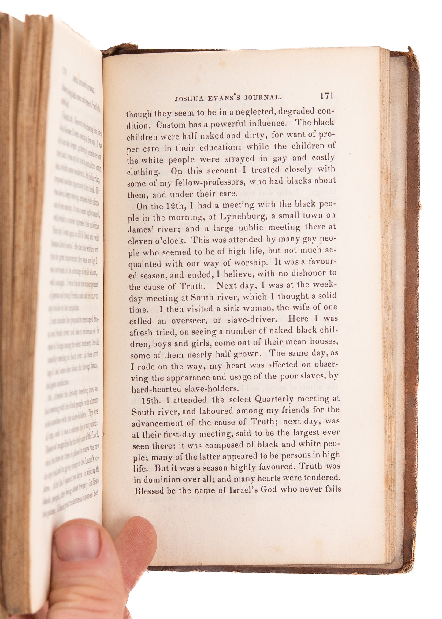 1837 18th CENTURY ABOLITIONIST. Memoir of Early Quaker Abolitionist's Travels in South Carolina, Georgia, &c.