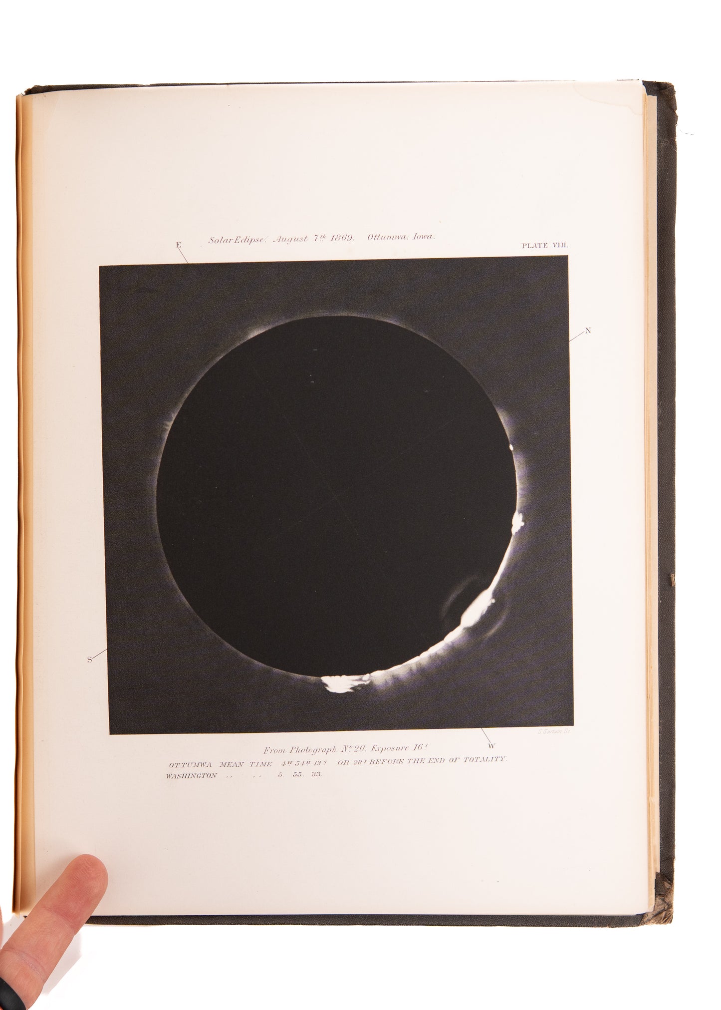 1869 ECLIPSE & ASTRONOMY. First-Hand Reports of Iowa Eclipse w/ 10 Plates & Original Photographs.