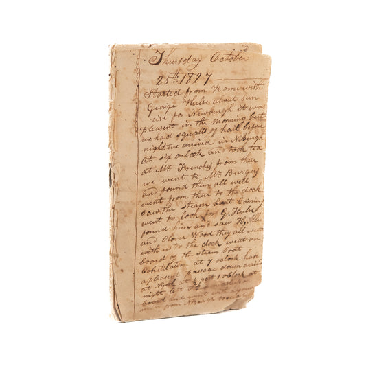 1827 NEW YORK - STEAM BOAT. Hudson River Manuscript Steam Boat Travel Diary.