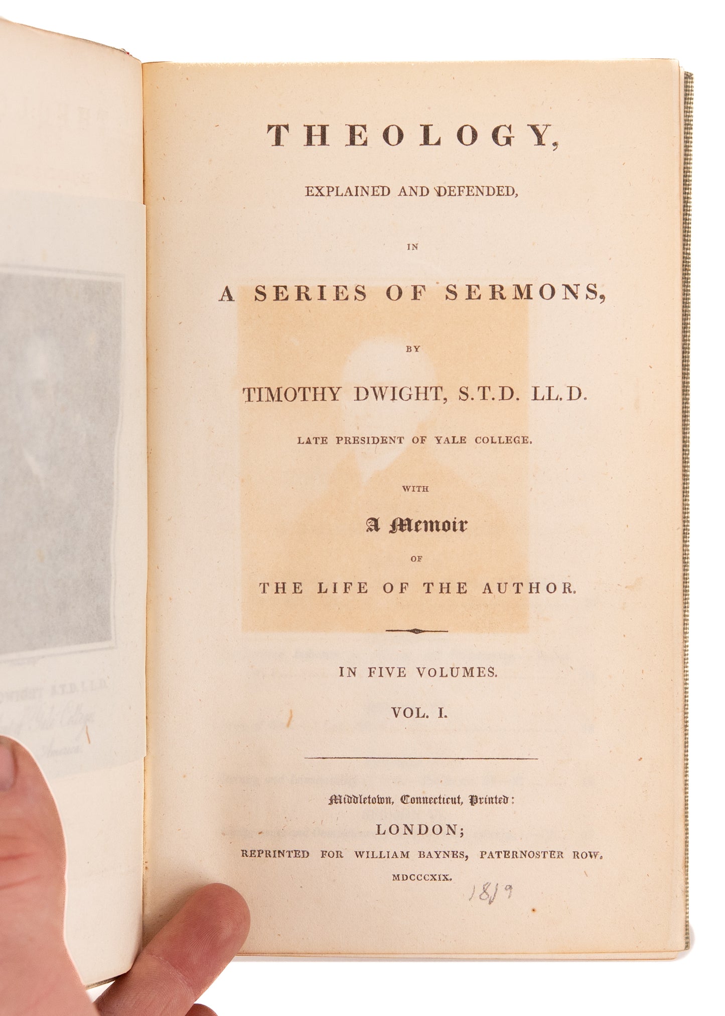1819 TIMOTHY DWIGHT. Yale Second Great Awakening - System of Evangelical Calvinistic Theology.