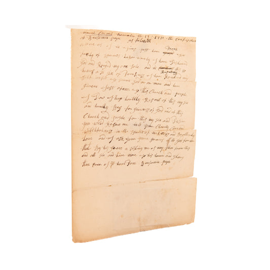 1771 SCOTCH-IRISH VERNACULAR. Early American Confesses the Sin of Repeated Drunkenness.