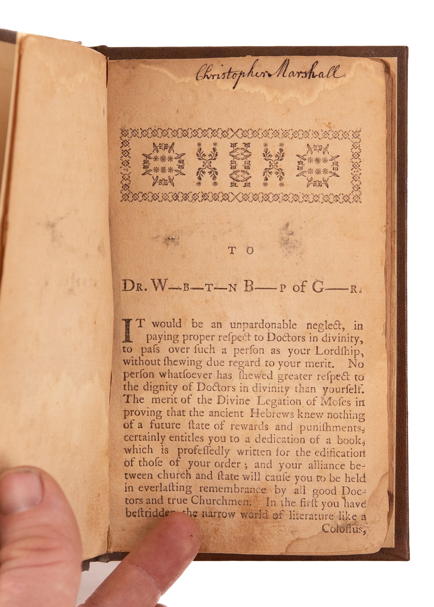 1773 SERMONS TO ASSES. American Revolutionary Satire Owned by "The Fighting Quaker" of the Revolution.
