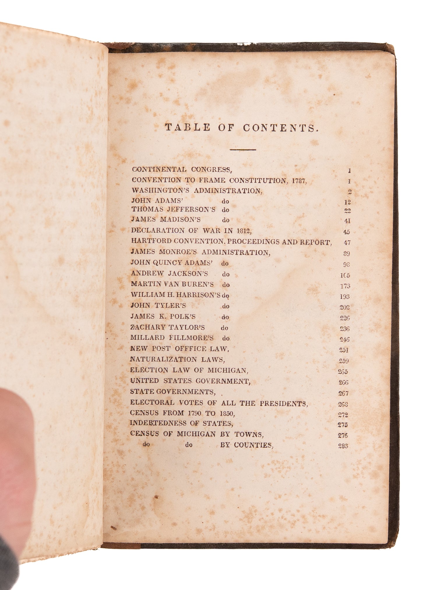 1851 POLITICAL PARTIES. Rare Work on 18th and 19th Century American Political Parties - Detroit Provenance.