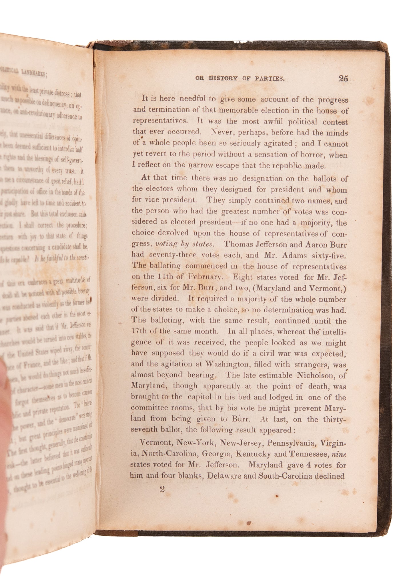 1851 POLITICAL PARTIES. Rare Work on 18th and 19th Century American Political Parties - Detroit Provenance.