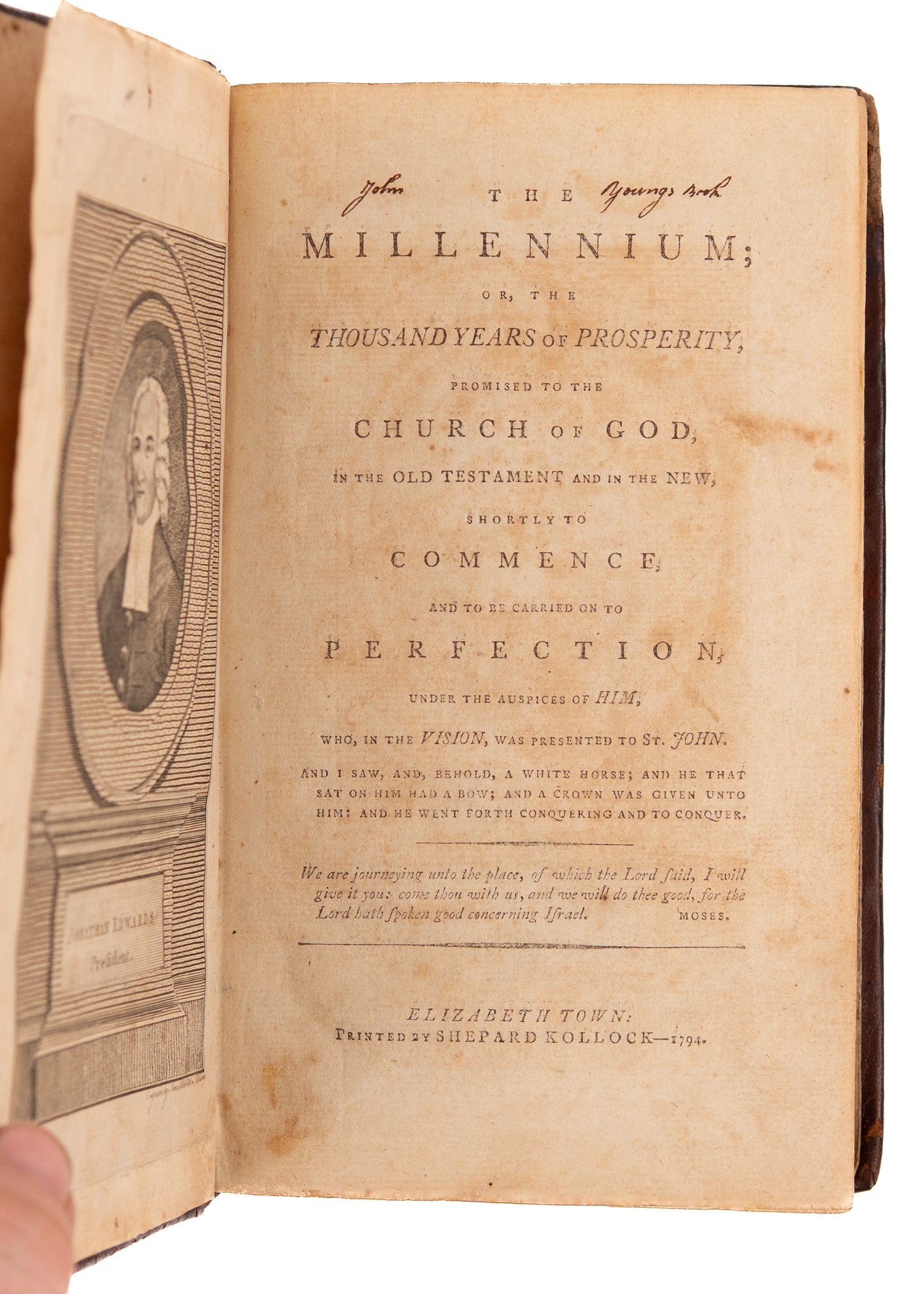 1794 JONATHAN EDWARDS. Postmillennialism. The Millennium - A Thousand Years of Prosperity. American Imp