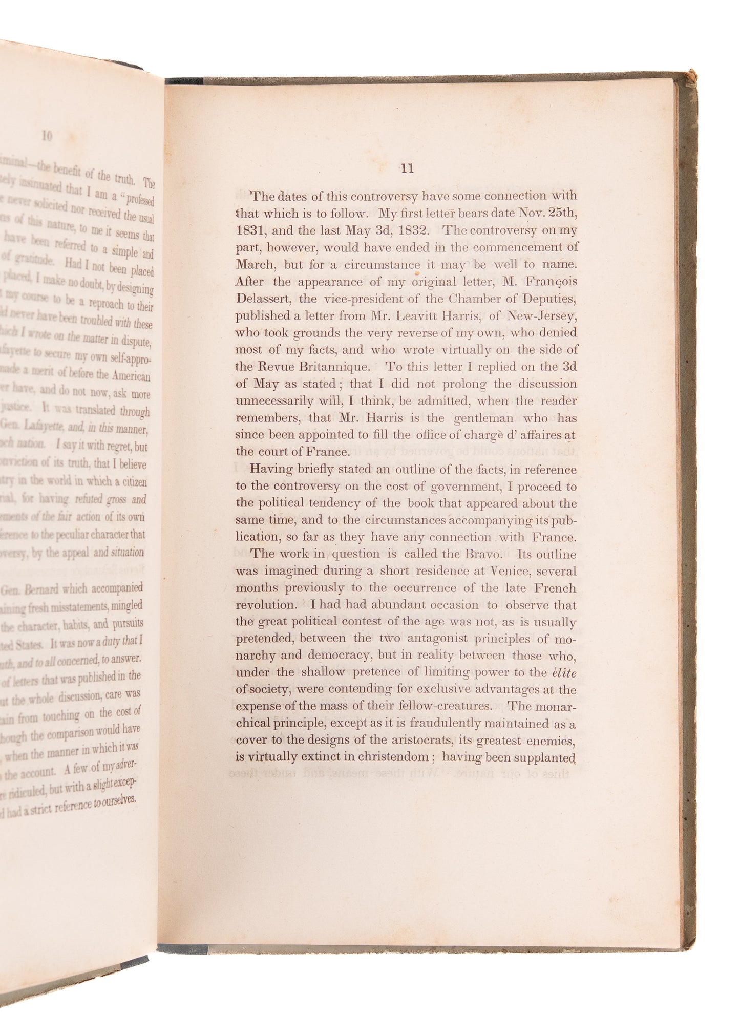 1834 J. FENIMORE-COOPER. A Letter to His Countrymen. Pro-American Manifesto - First Edition.