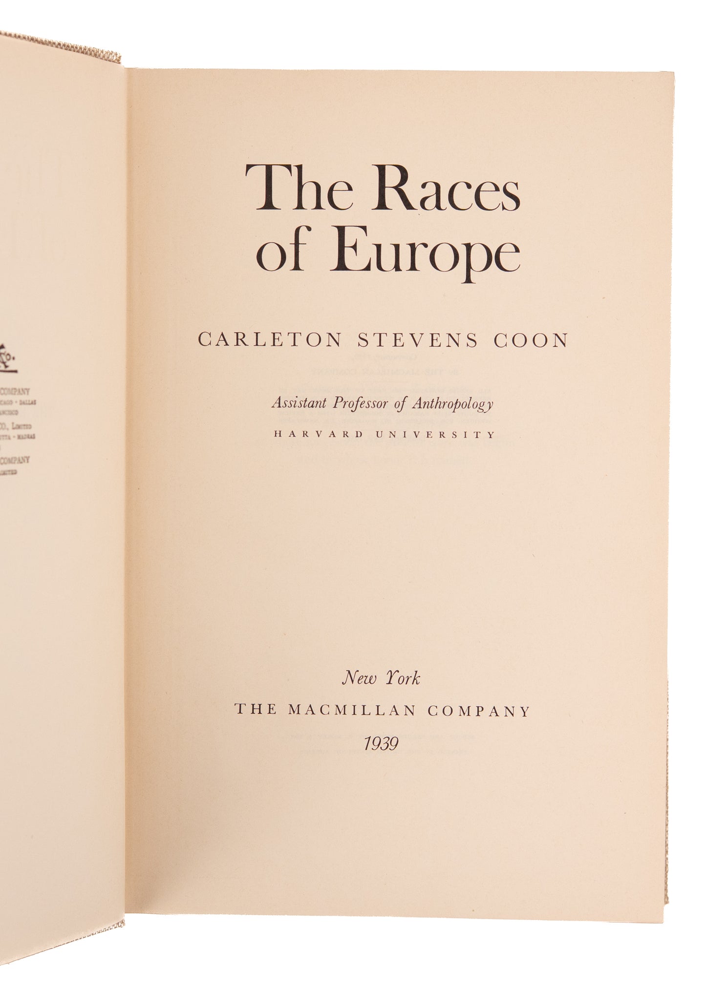 1939 EUGENICS & SEGREGATION. Seminal First Edition of Influential Segregationist Text - Used in Brown Vs. Board of Ed.