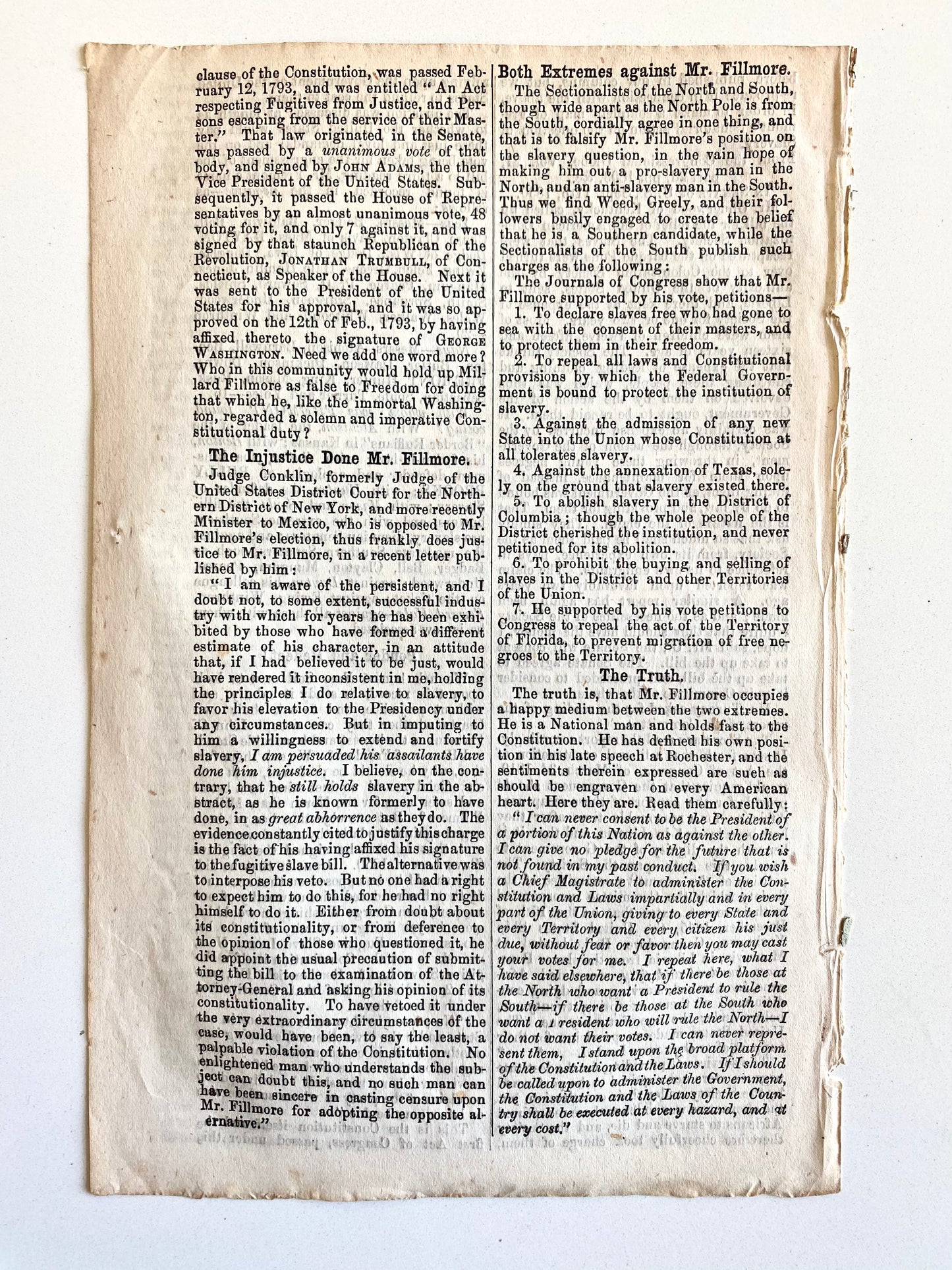 1856 SLAVERY. Duplicity on the Slavery Question - John C. Fremont & Tracts for the People.