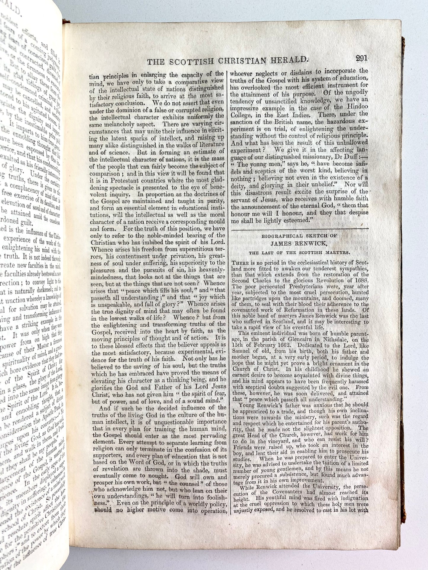 1837 SCOTTISH CHRISTIAN HERALD. Robert Murray M'Cheyne, Jonathan Edwards, Revivals, &c.