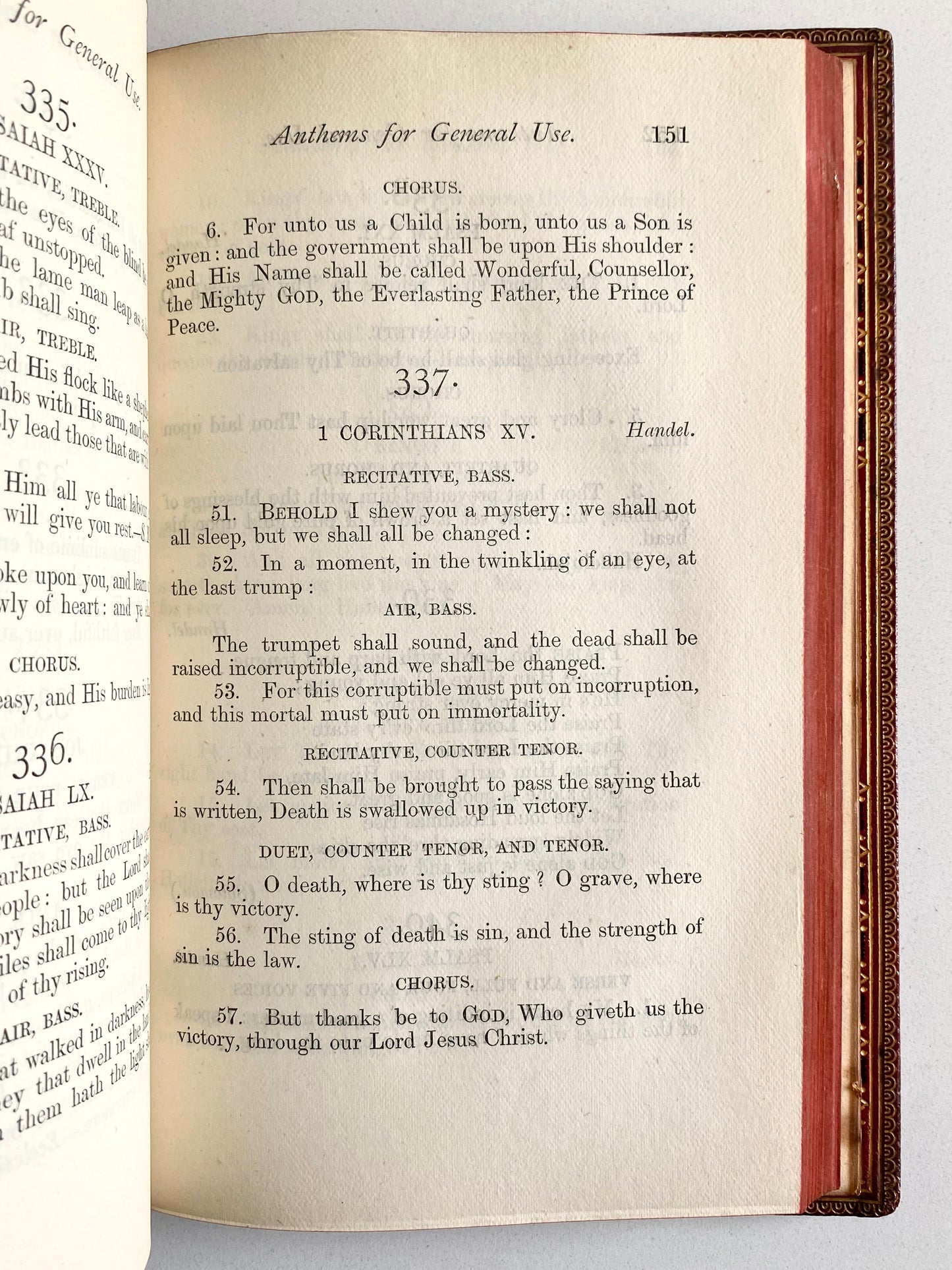 1875 YORK MINSTER. Anthems and Introits Used in York Minster - Fine Suttaby Binding.