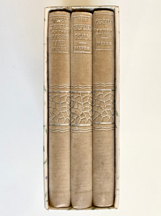 1892 F. B. MEYER. Rare Three Volume Box Set. "The Christian Life Series" in Matching Victorian Bindings.