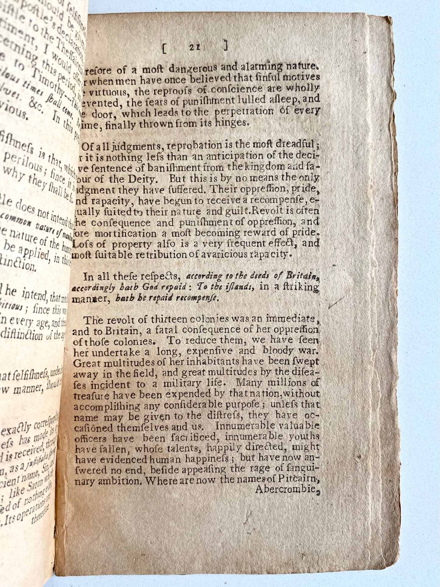 1781 TIMOTHY DWIGHT. Important Sermon on Separation of Church and State during American Revolution.