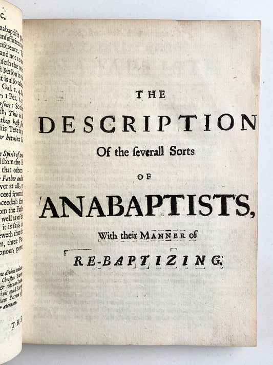 1660 DANIEL FEATLEY. The Dippers Dipt. Important Anti-Baptist Puritan Polemic. Scathing!