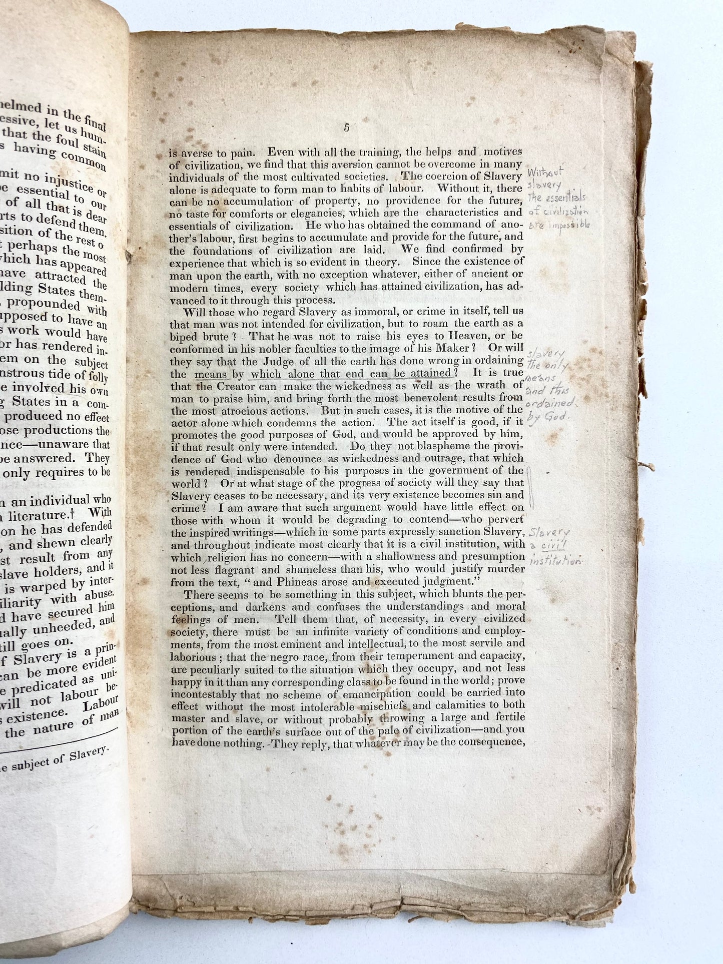 1838 SOUTH CAROLINA - SLAVERY. Exceptionally Scarce Pro-Slavery Tract by Confederate Senator.