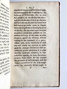 1781 GRANVILLE SHARP. On the Right to Bear Arms & Form Public Militias. Second Amendment Foundational Text.