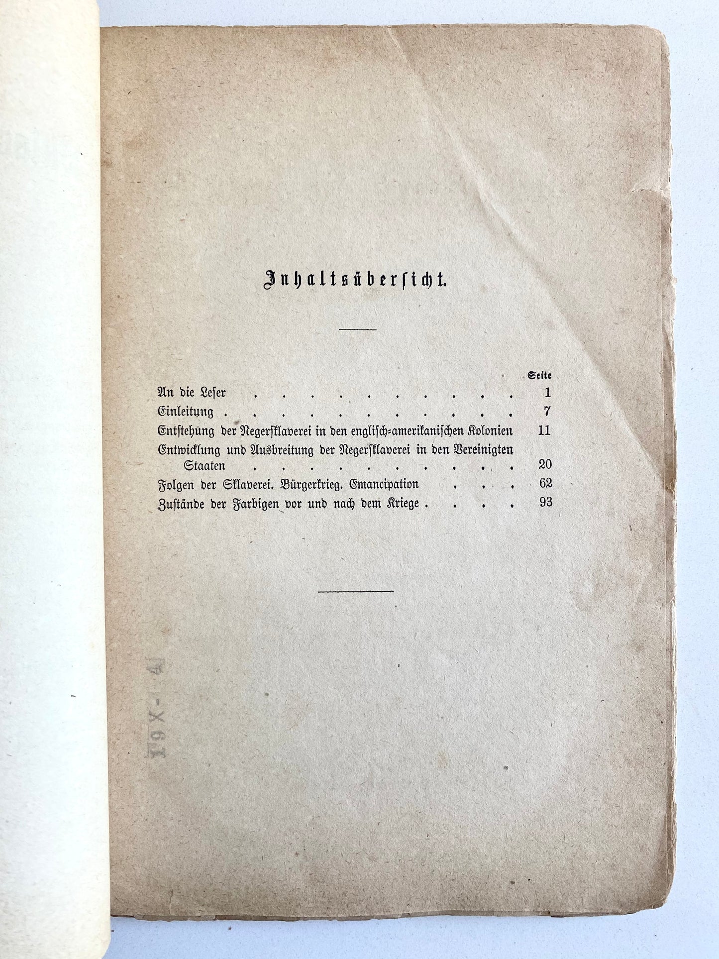 1866 EMANCIPATION PROCLAMATION. First German Account of the Liberation of American Slaves.