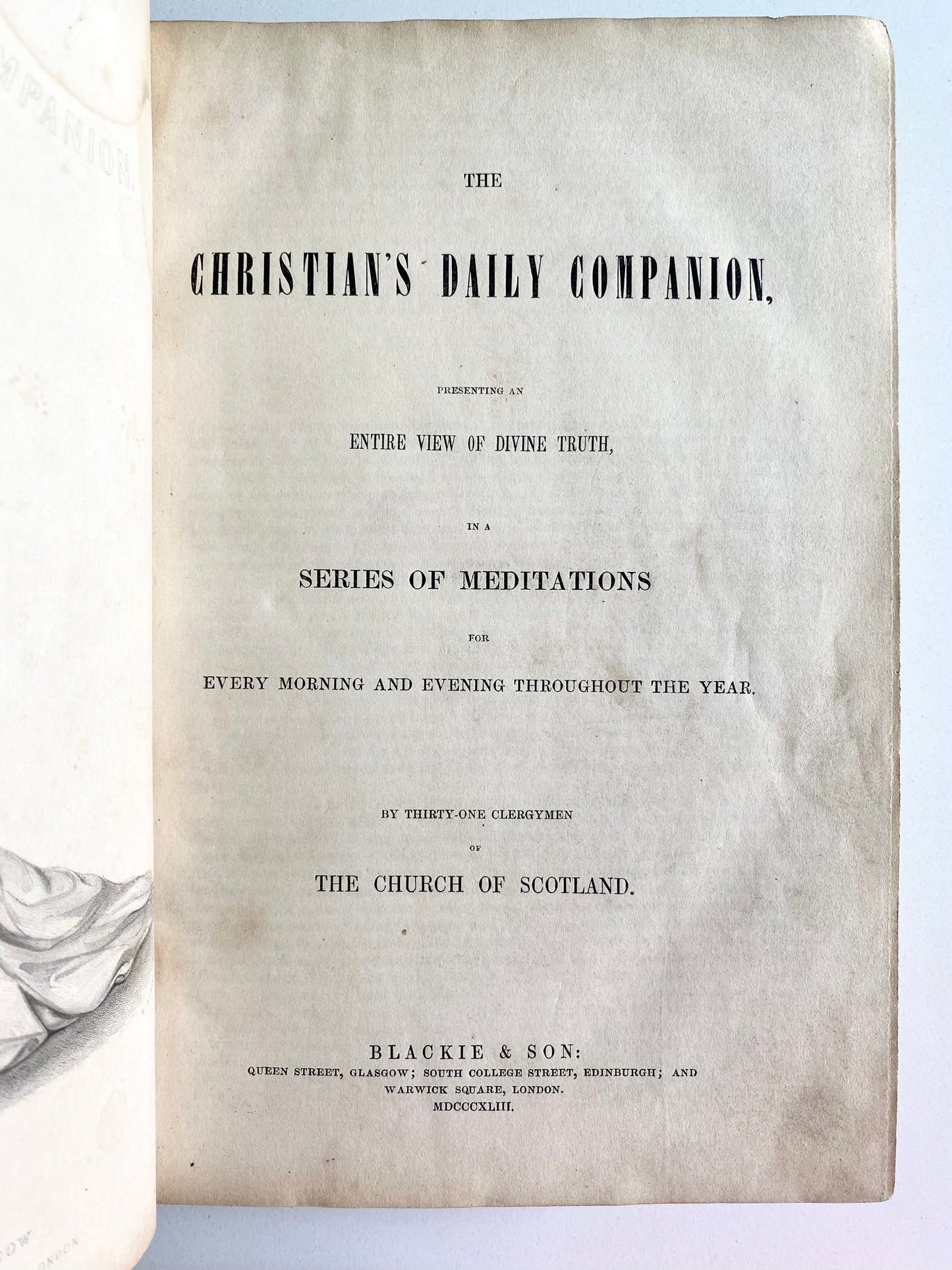 1843 ROBERT MURRAY M'CHEYNE &c. The Christian's Daily Companion. Superb!