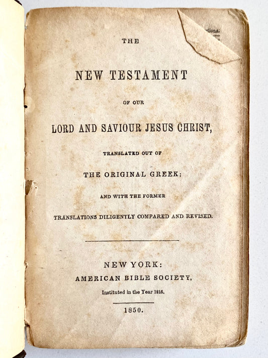 1850 CIVIL WAR. Civil War Carried New Testament - Ohio Infantryman Shot Through at Jonesboro