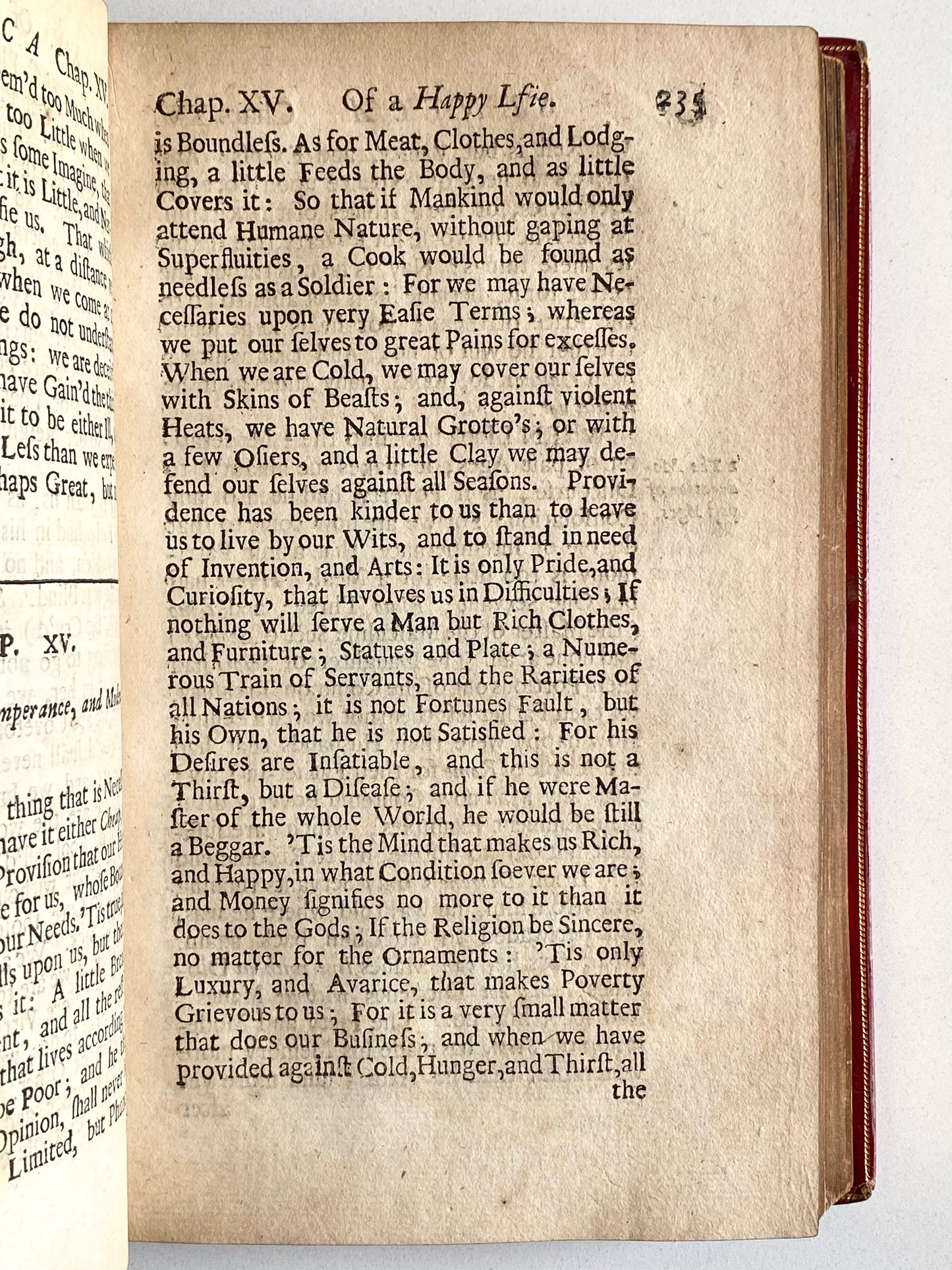 1682 SENECA / JOANNA BROME. Superb Edition of Seneca's Morals of a Happy Life.