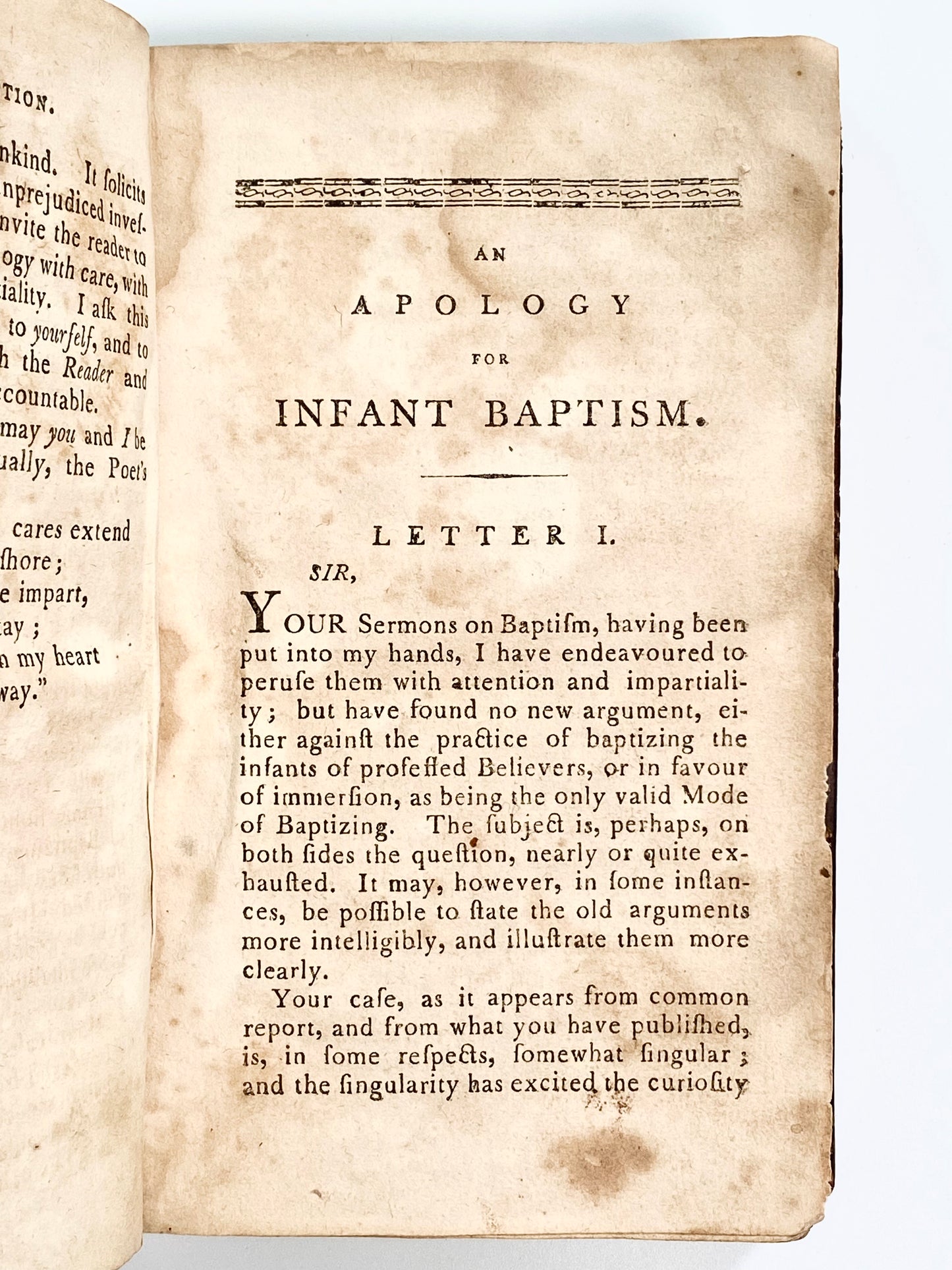 1806 JOHN REED. Rare Anti-Baptist / Daniel Merrill Work Published in Rhode Island.