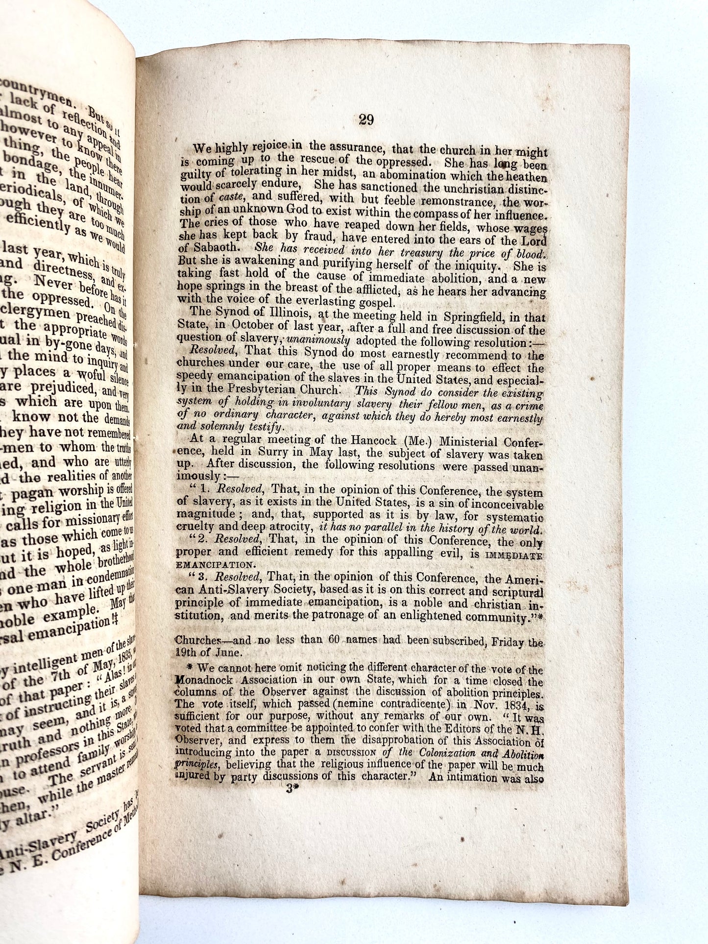 1835 SLAVERY & ABOLITION. New Hampshire Anti-Slavery Society - Early History of American Slavery