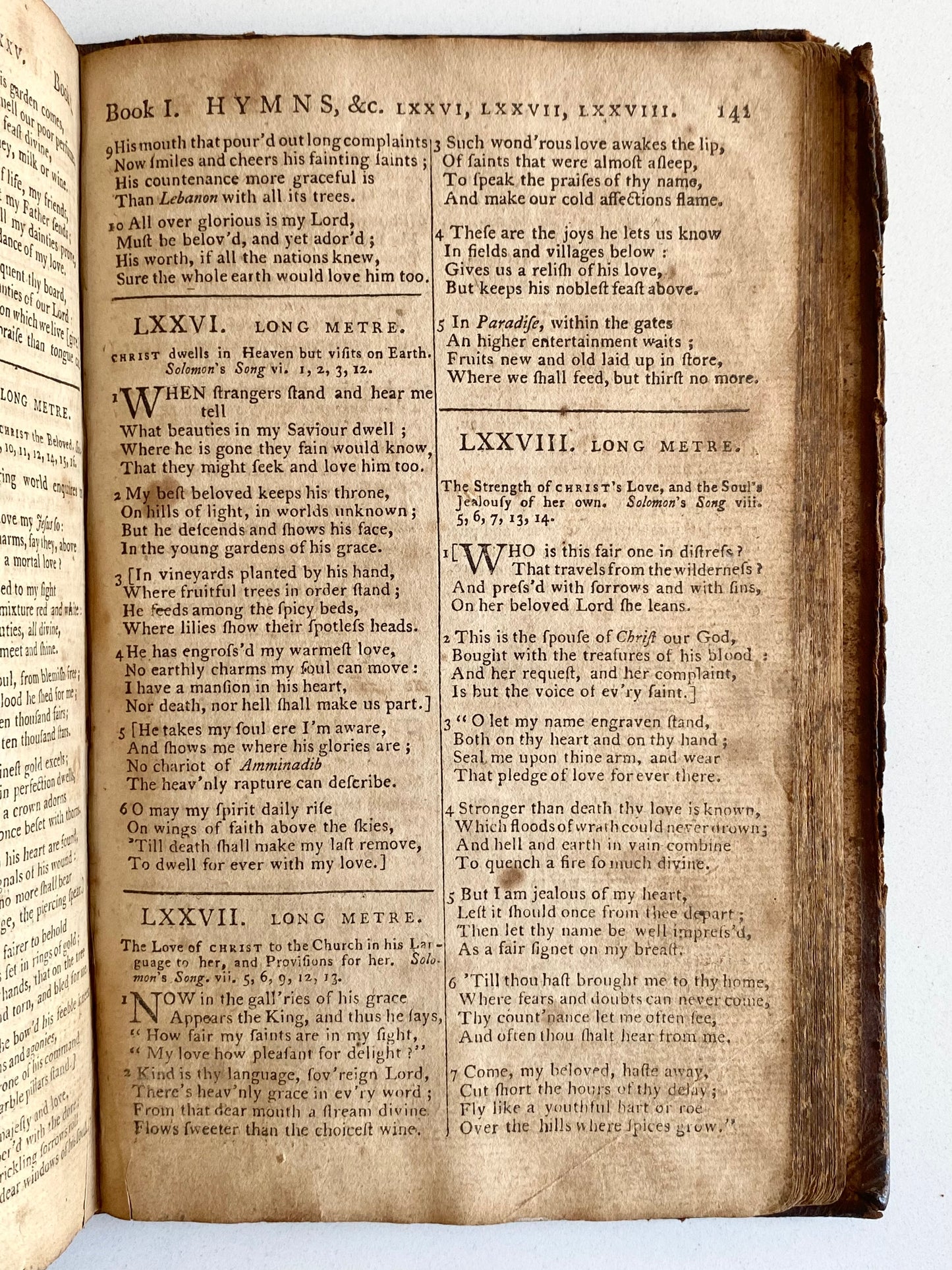 1791 ISAAC WATTS. Post-Revolutionary War "Americanized" Imprint of Watts' Psalms & Hymns.