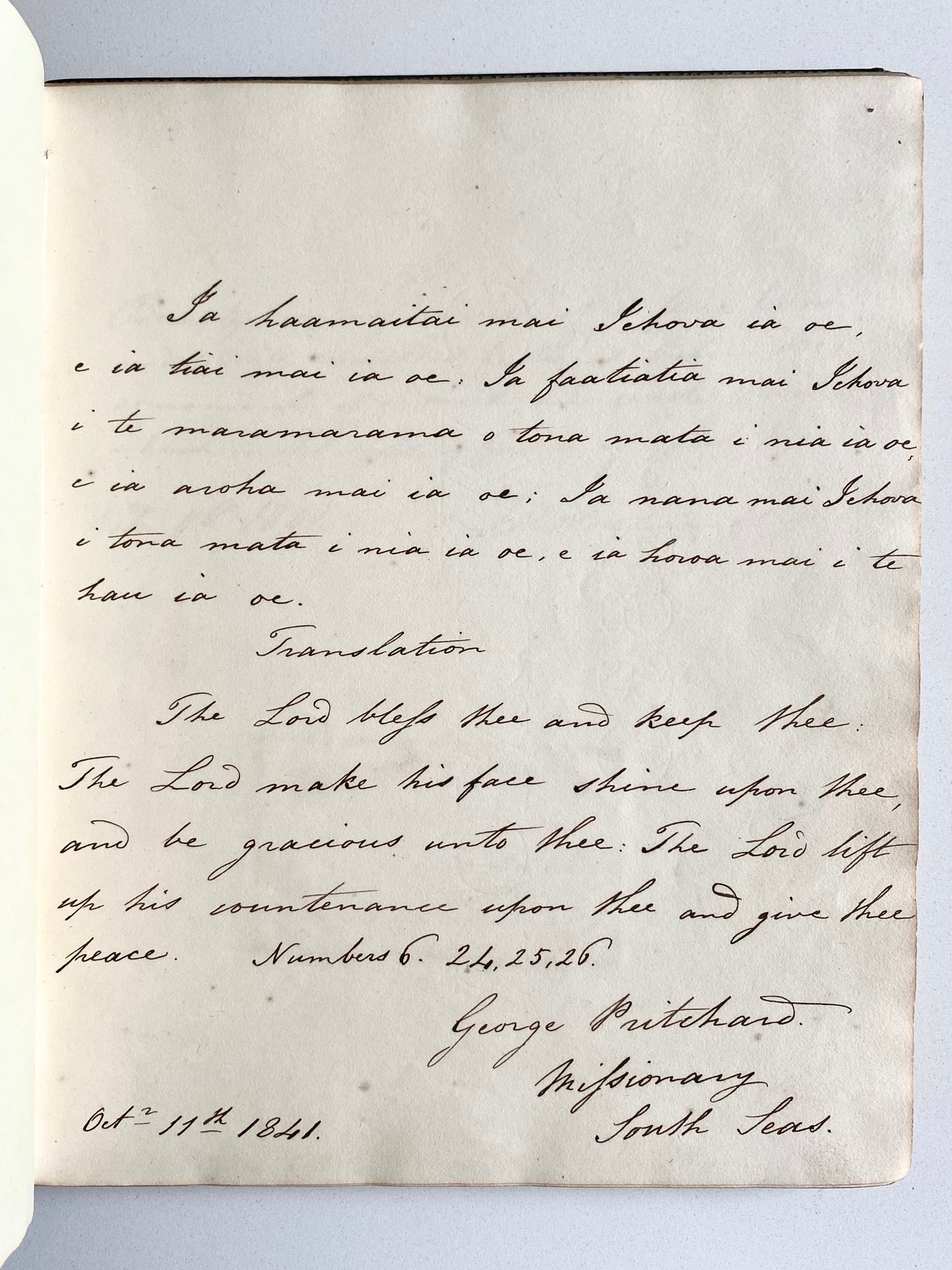 1842 MISSIONARY AUTOGRAPH ALBUM. Richard Knill, George Pritchard, Early Indian Missionaries &c.