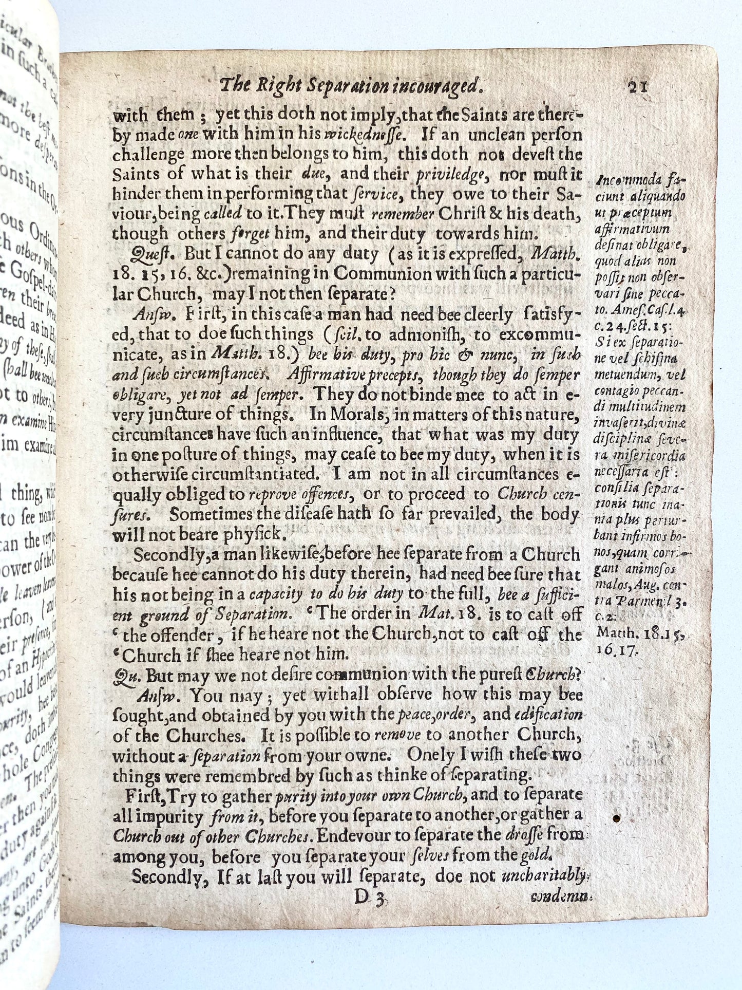 1645 THOMAS HILL. When and How to Leave a Church. And the Reformation of Education, Politics, and Culture.