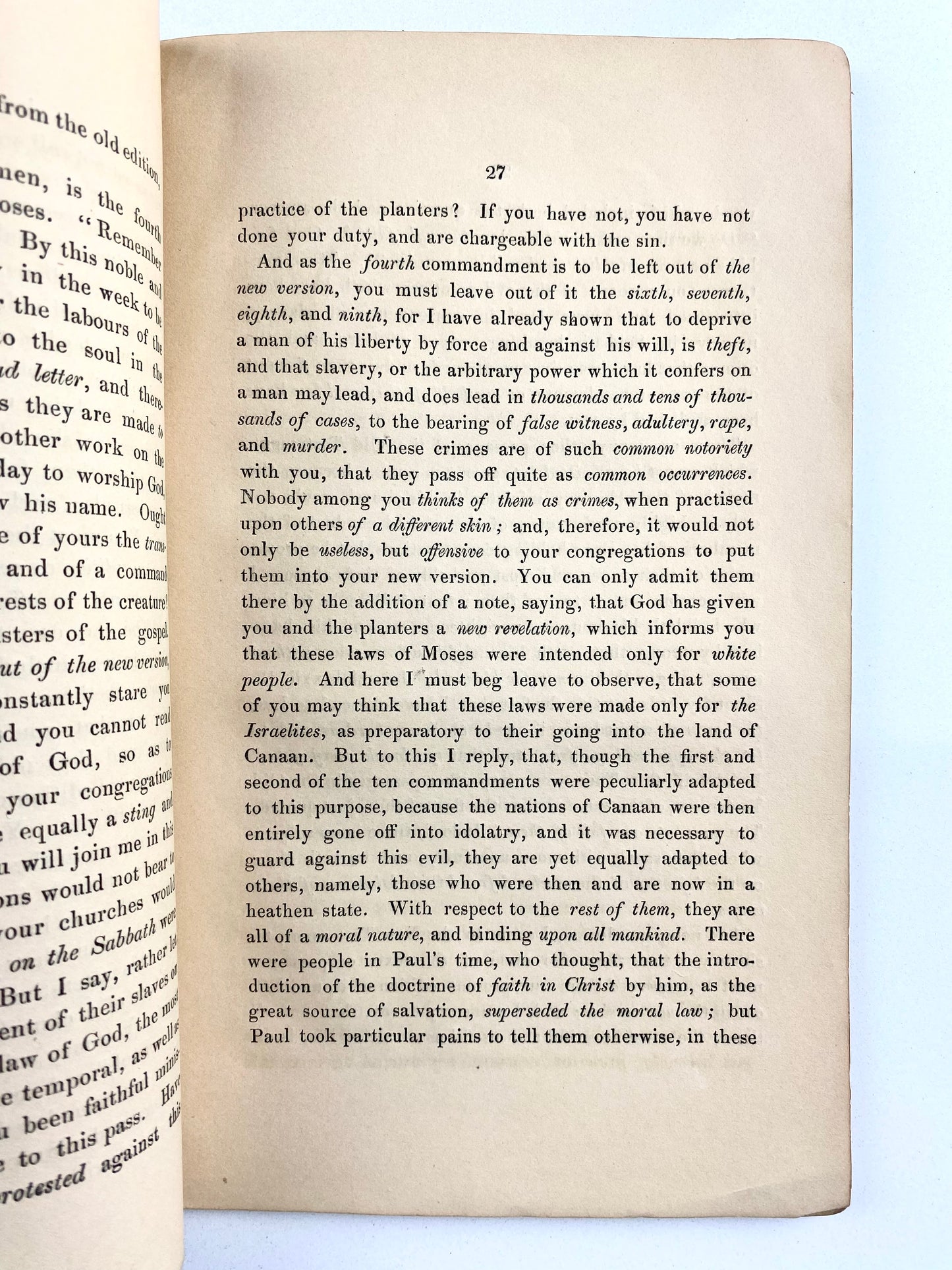 1841 THOMAS CLARKSON. Letter to American Clergy & Southern Slaver-Holders on Evils of Slavery.