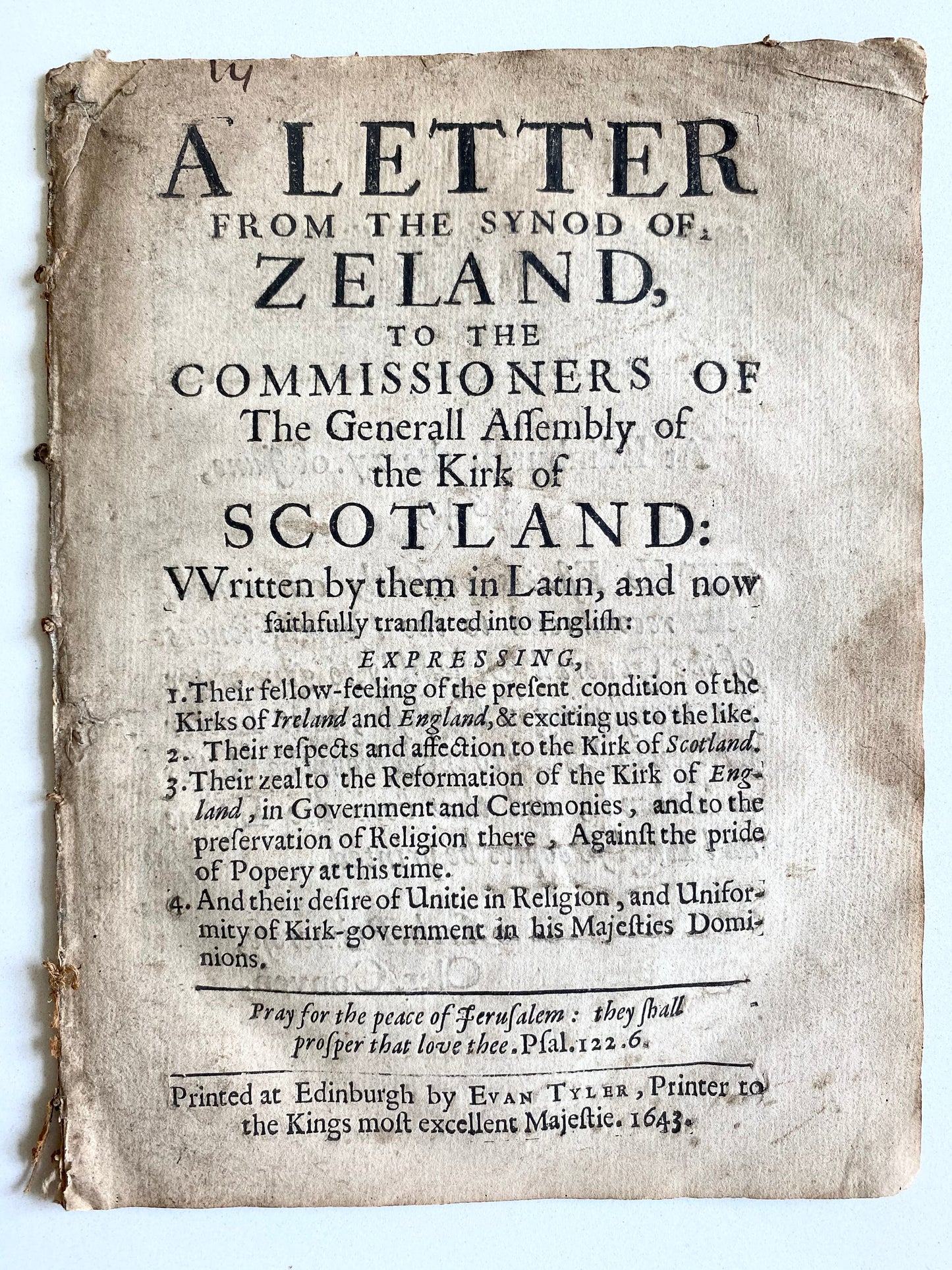 1643 DUTCH REFORMED & SCOTTISH COVENANTERS. Commitment to Solidarity in Resisting Counter-Reformation.