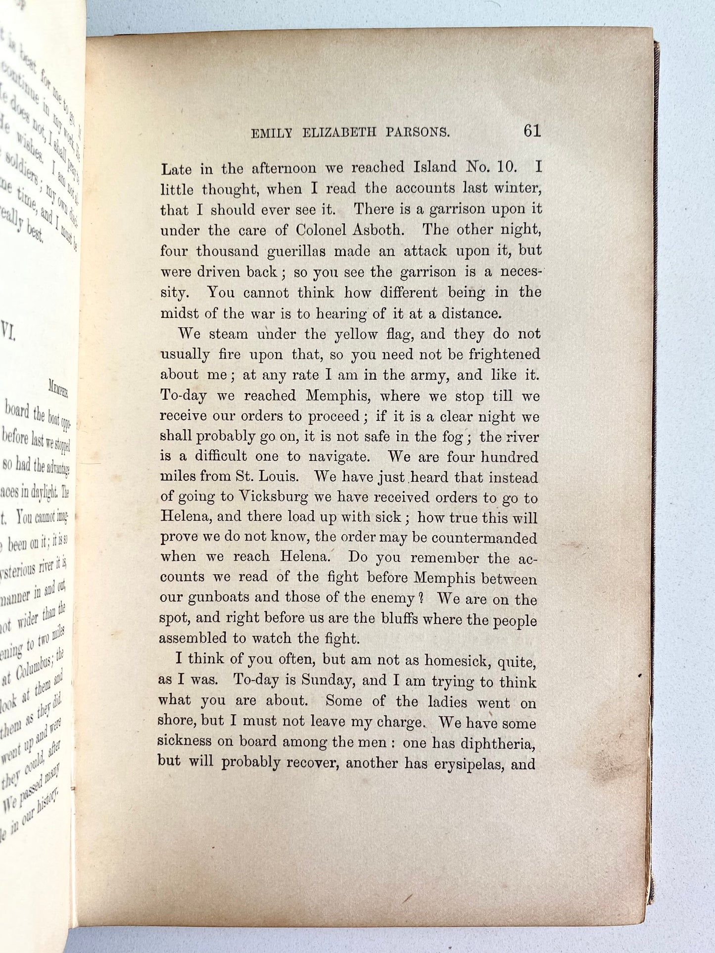 1880 CIVIL WAR NURSING. Memoir of Emily Elizabeth Parsons - Cambridge Hospital for Soldiers.