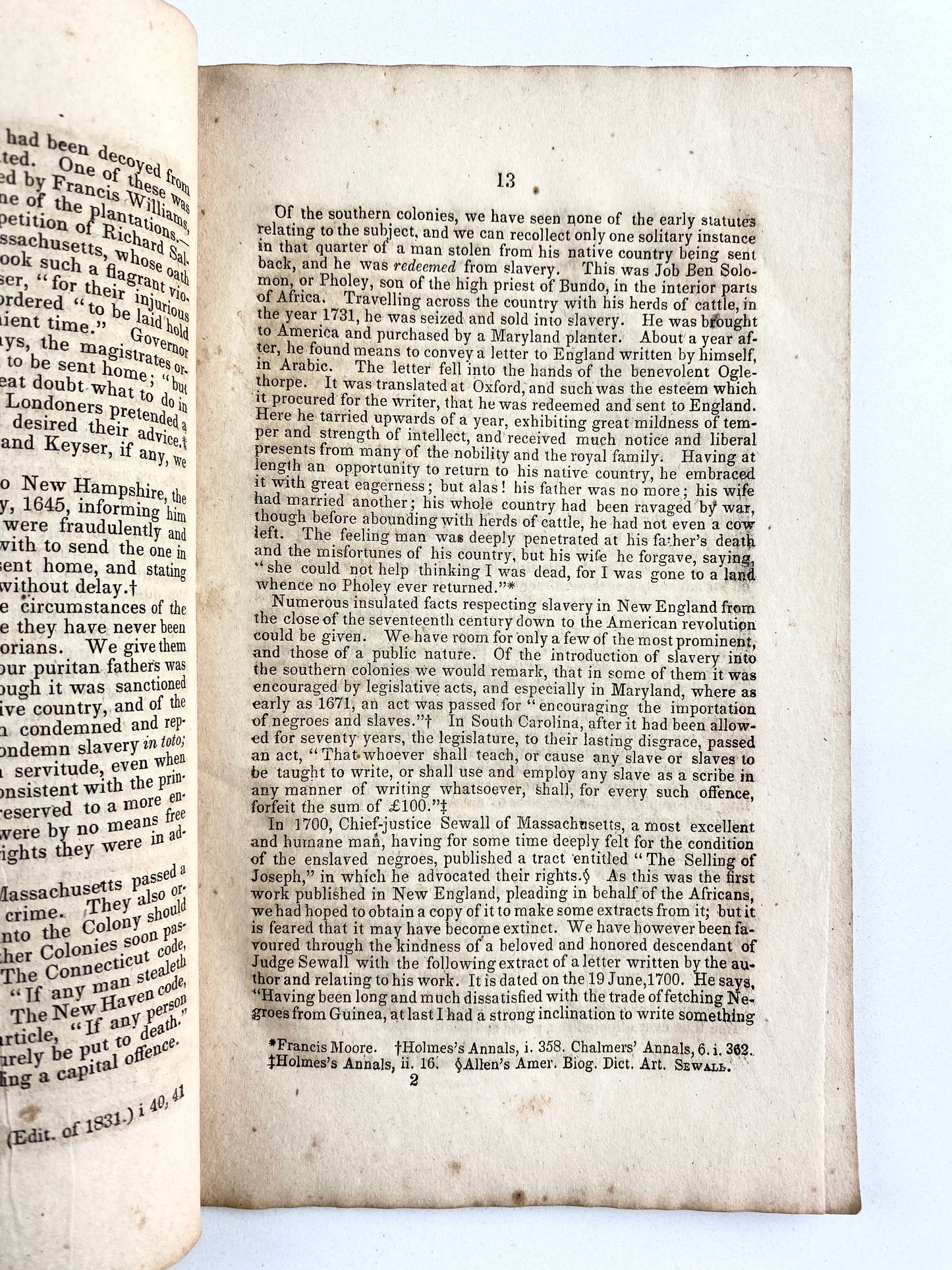 1835 SLAVERY & ABOLITION. New Hampshire Anti-Slavery Society - Early History of American Slavery