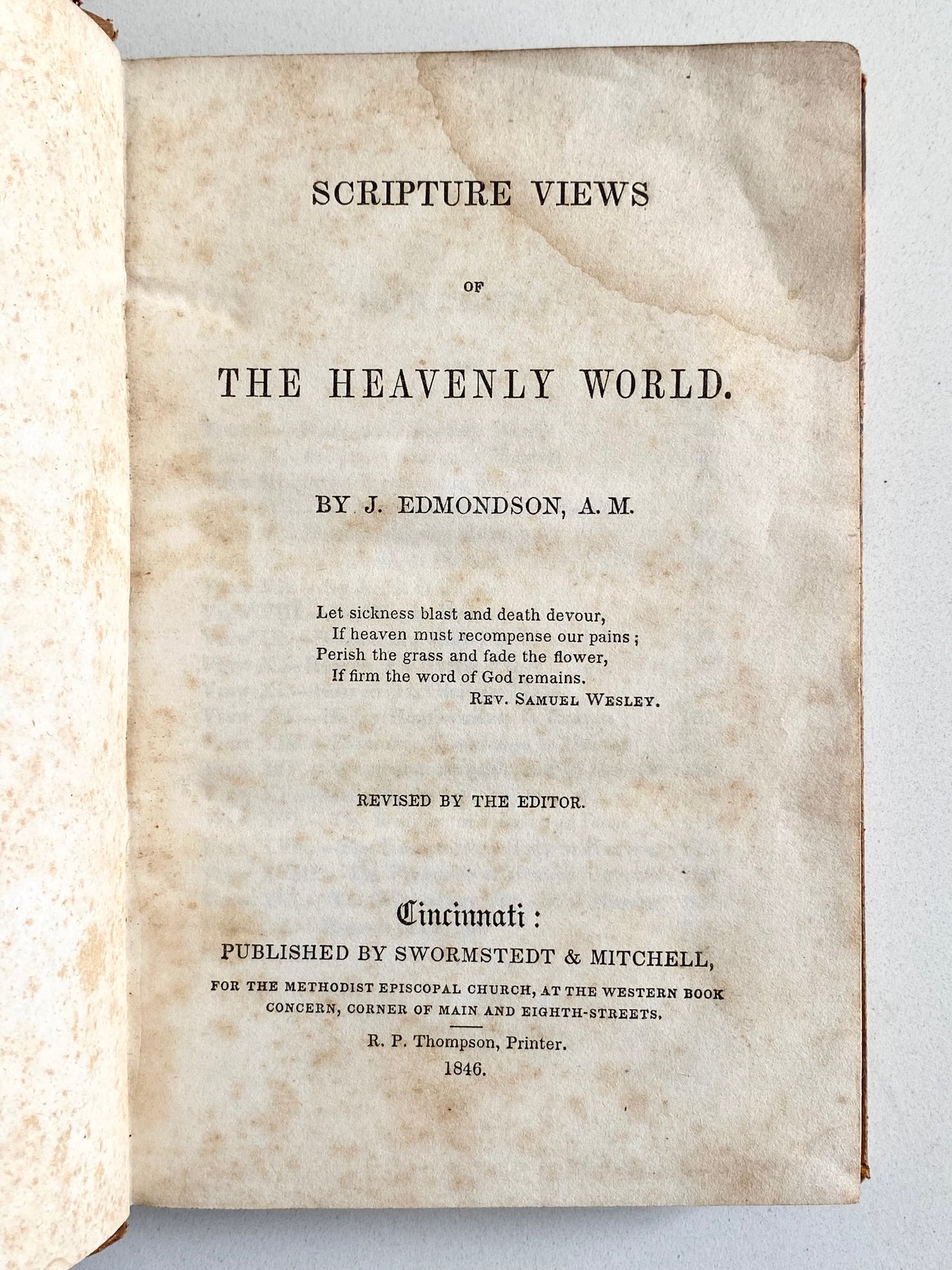 1846 JONATHAN EDMONDSON. The Qualities of Life and Existence in the Afterlife - Heaven.